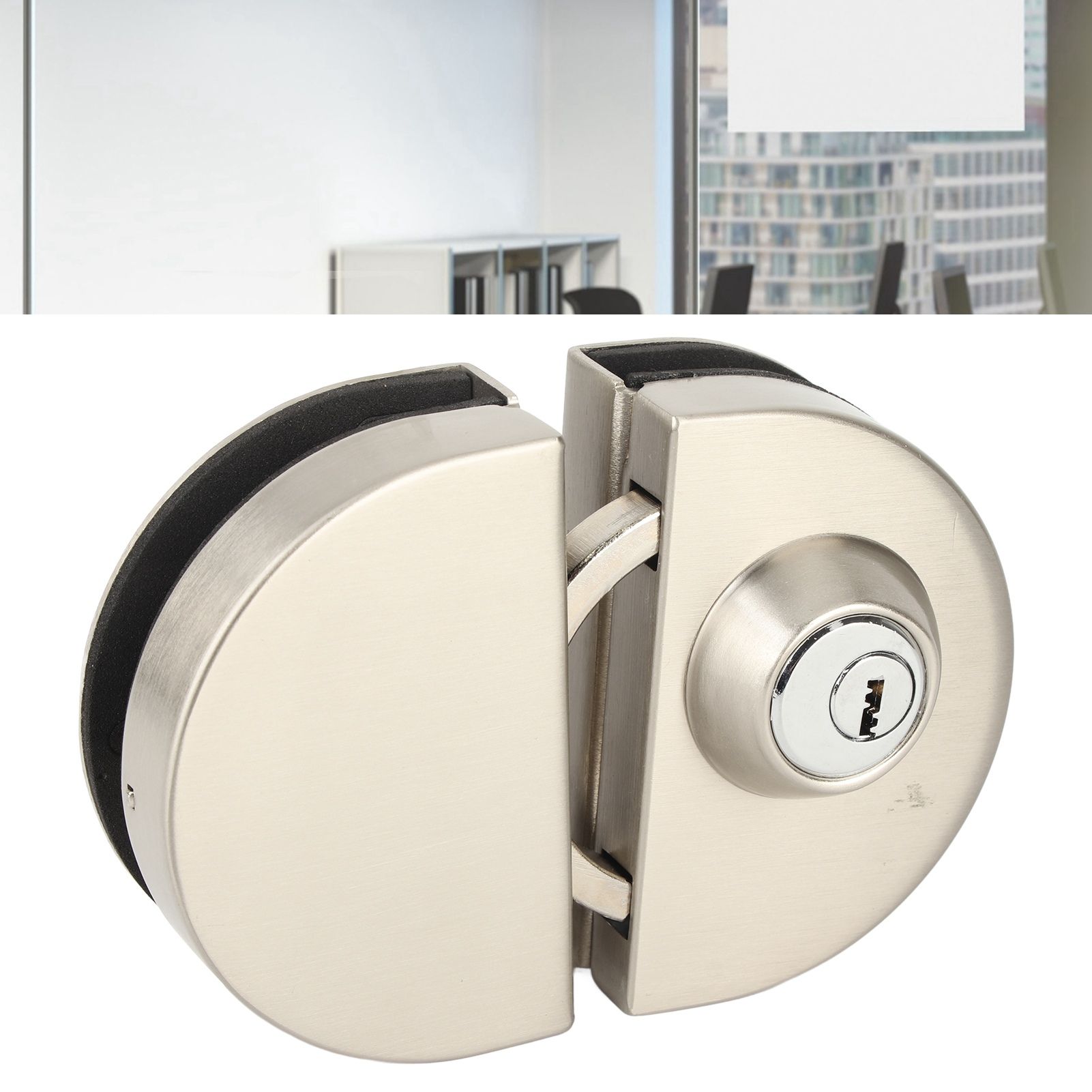 10‑12mm Thickness Glass Door Stainless Steel Lock Push Sliding Gate Lock with view 12