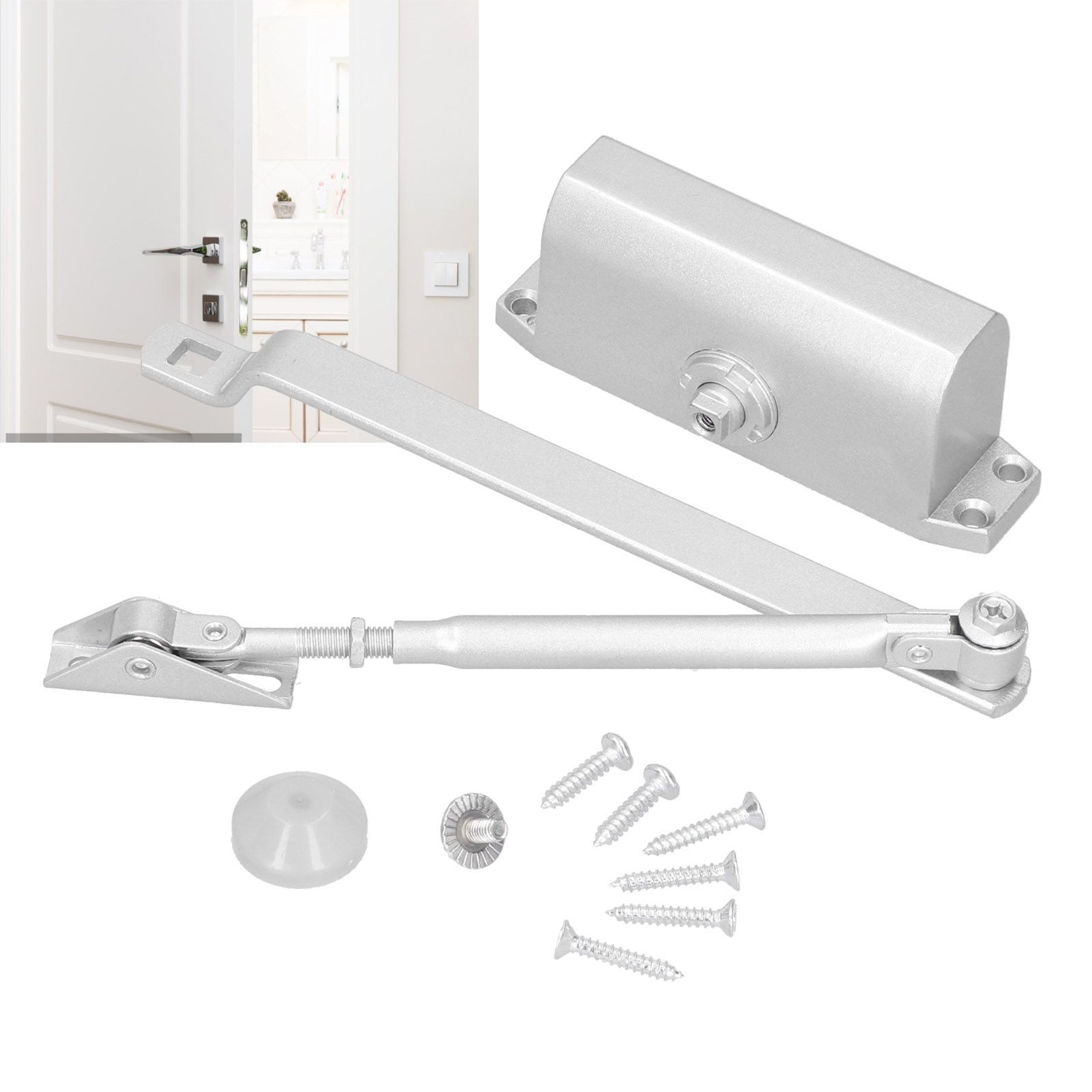 Adjustable Fireproof Door Closer 180‑Degree Spring Hydraulic Buffer Automatic view 12