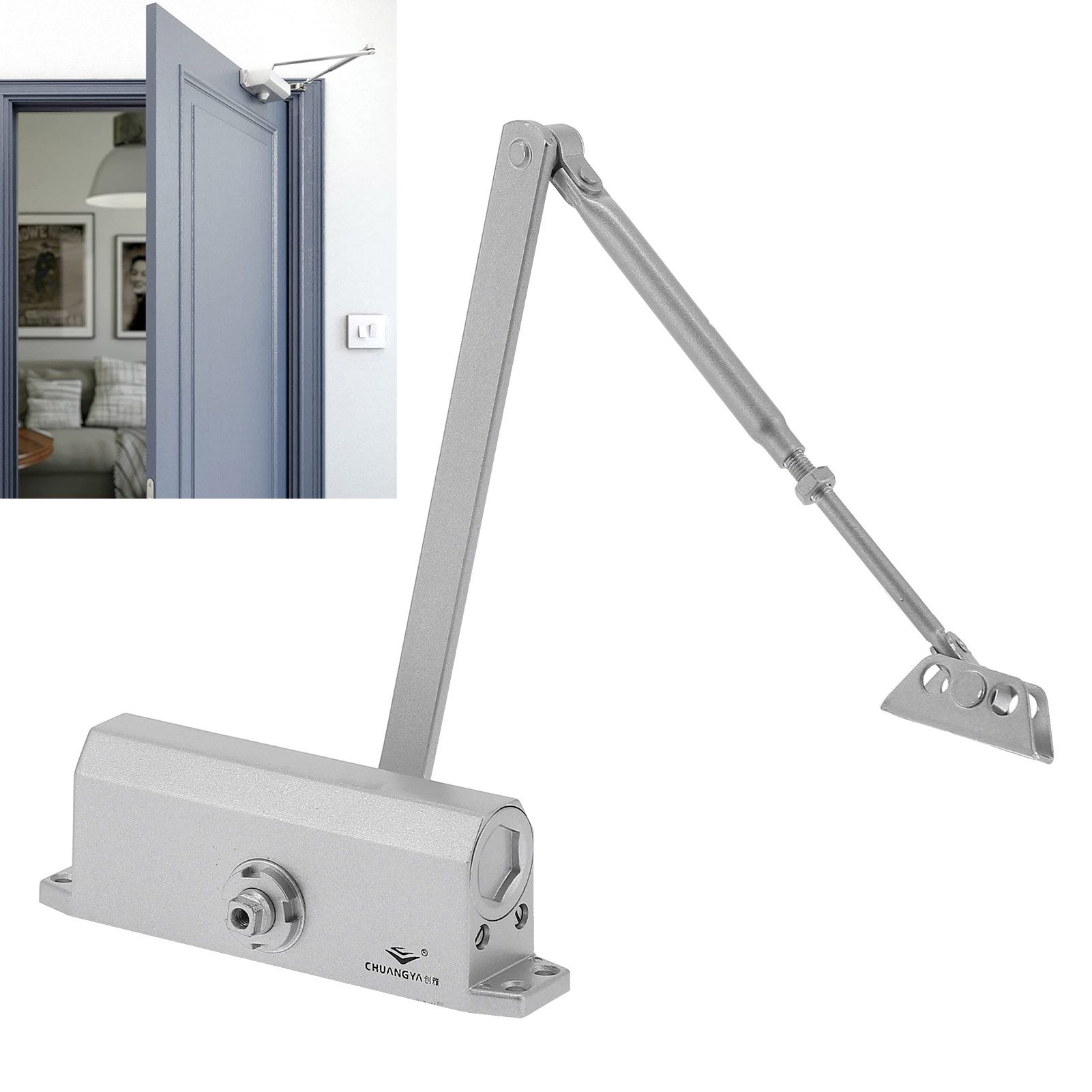 Door Closer Hydraulic Buffer Damper Automatic Adjustable Spring Closer for view 11