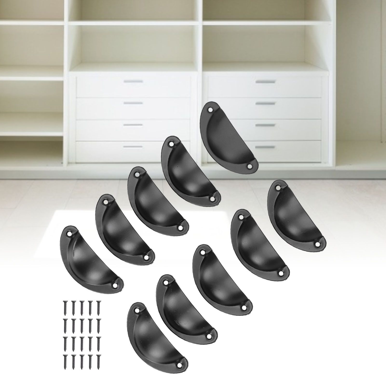 10Set Medicine Cabinet Handles Vintage Shell Shaped Door Handle for Cabinet view 11