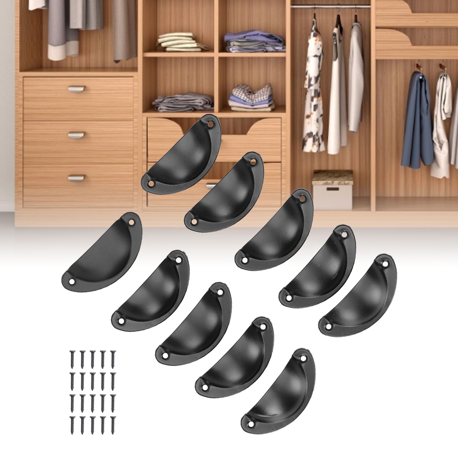 10Set Medicine Cabinet Handles Vintage Shell Shaped Door Handle for Cabinet view 12