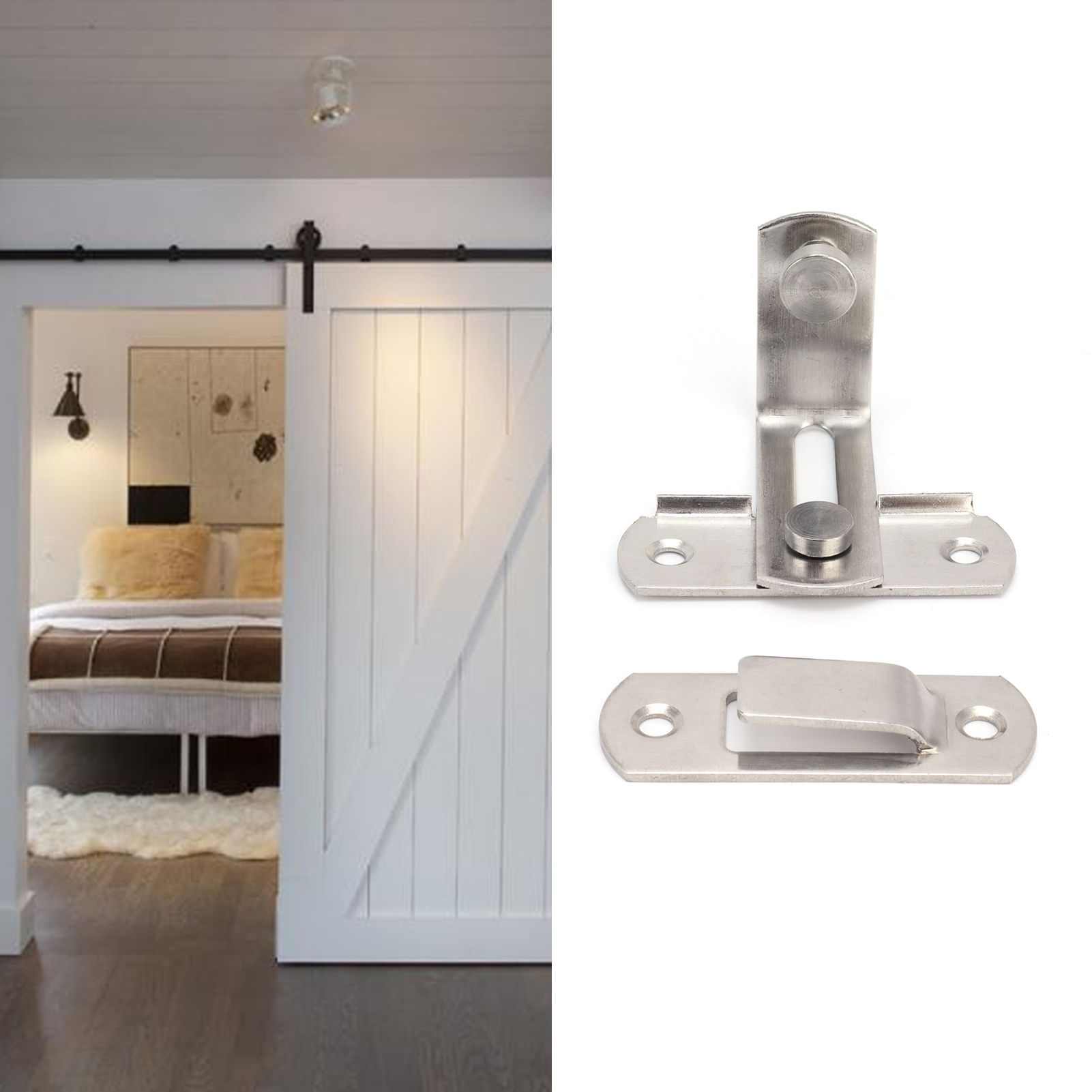 90 Degree Angle Barn Door Latch Buckle Stainless Steel Sliding Door Hardware view 12