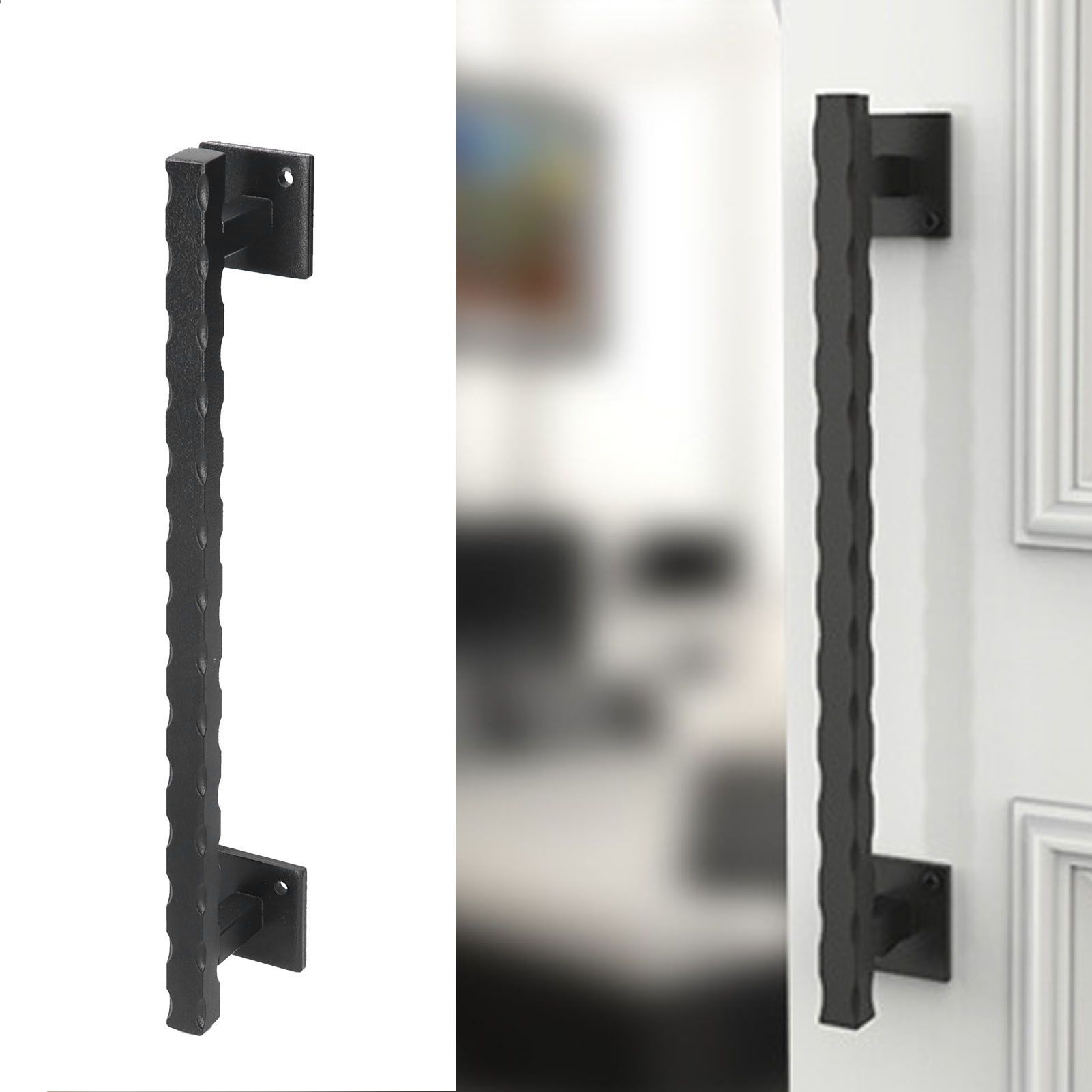 Carbon Steel Barn Handle Matte Frosted Sliding Door Pull for Garage Cabinet view 11