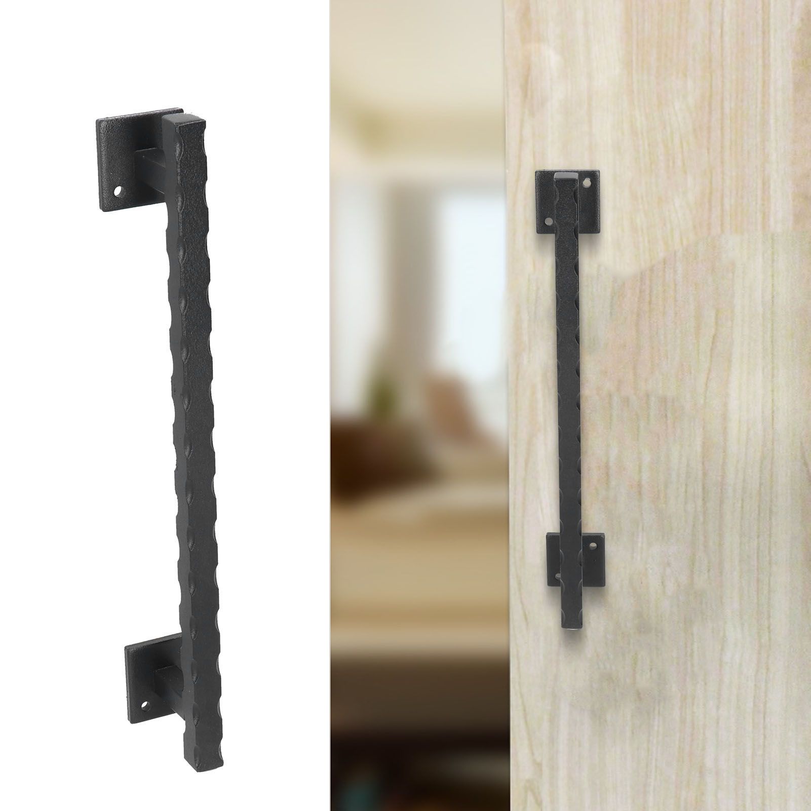 Carbon Steel Barn Handle Matte Frosted Sliding Door Pull for Garage Cabinet view 12