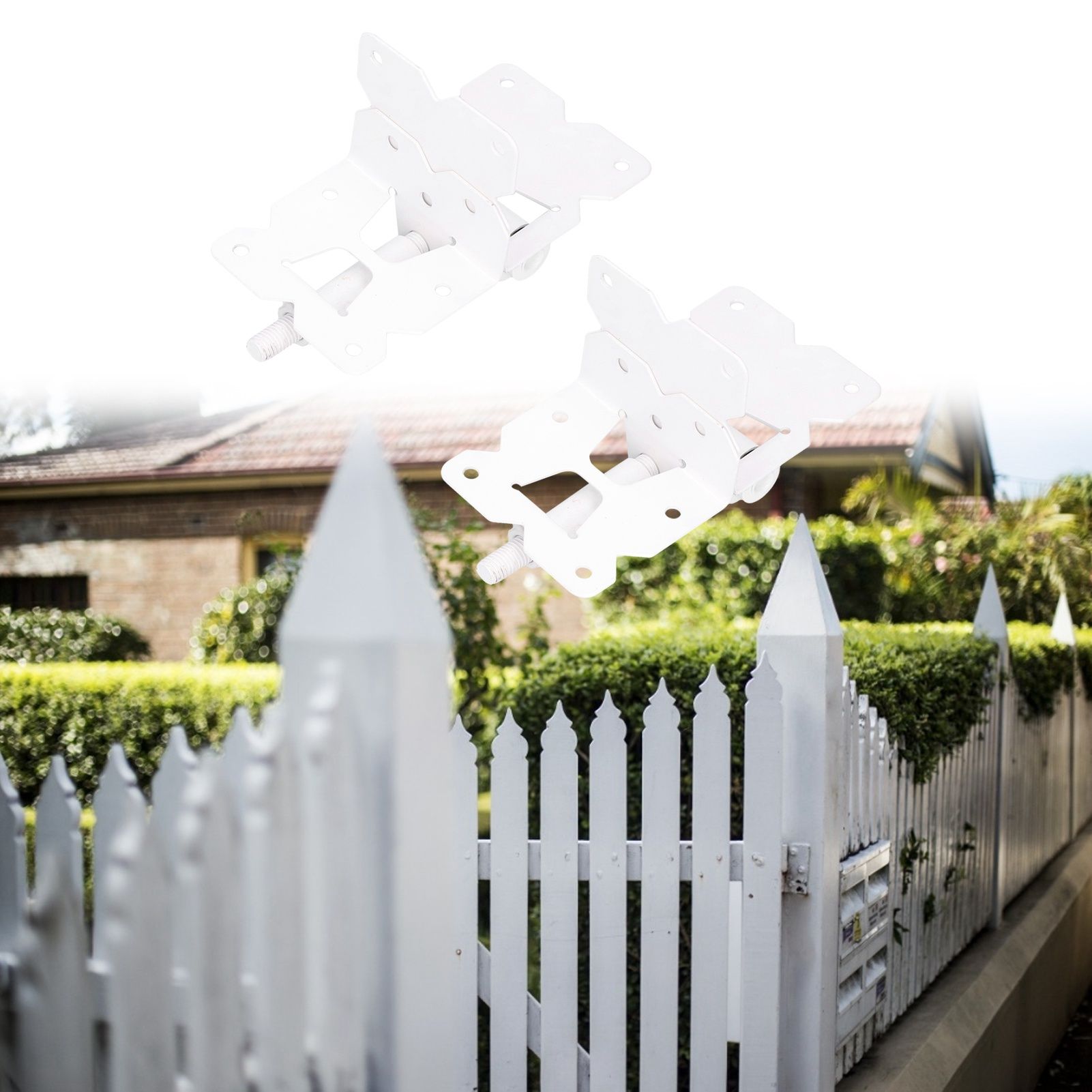 White Garden Fence Door Hinge Carbon Steel Fence Gate Hinge Hardware Accessory view 11