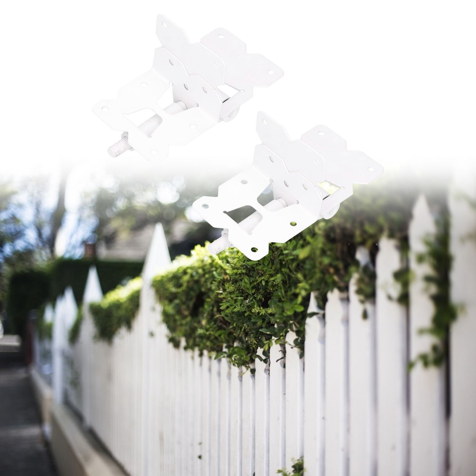White Garden Fence Door Hinge Carbon Steel Fence Gate Hinge Hardware Accessory view 12
