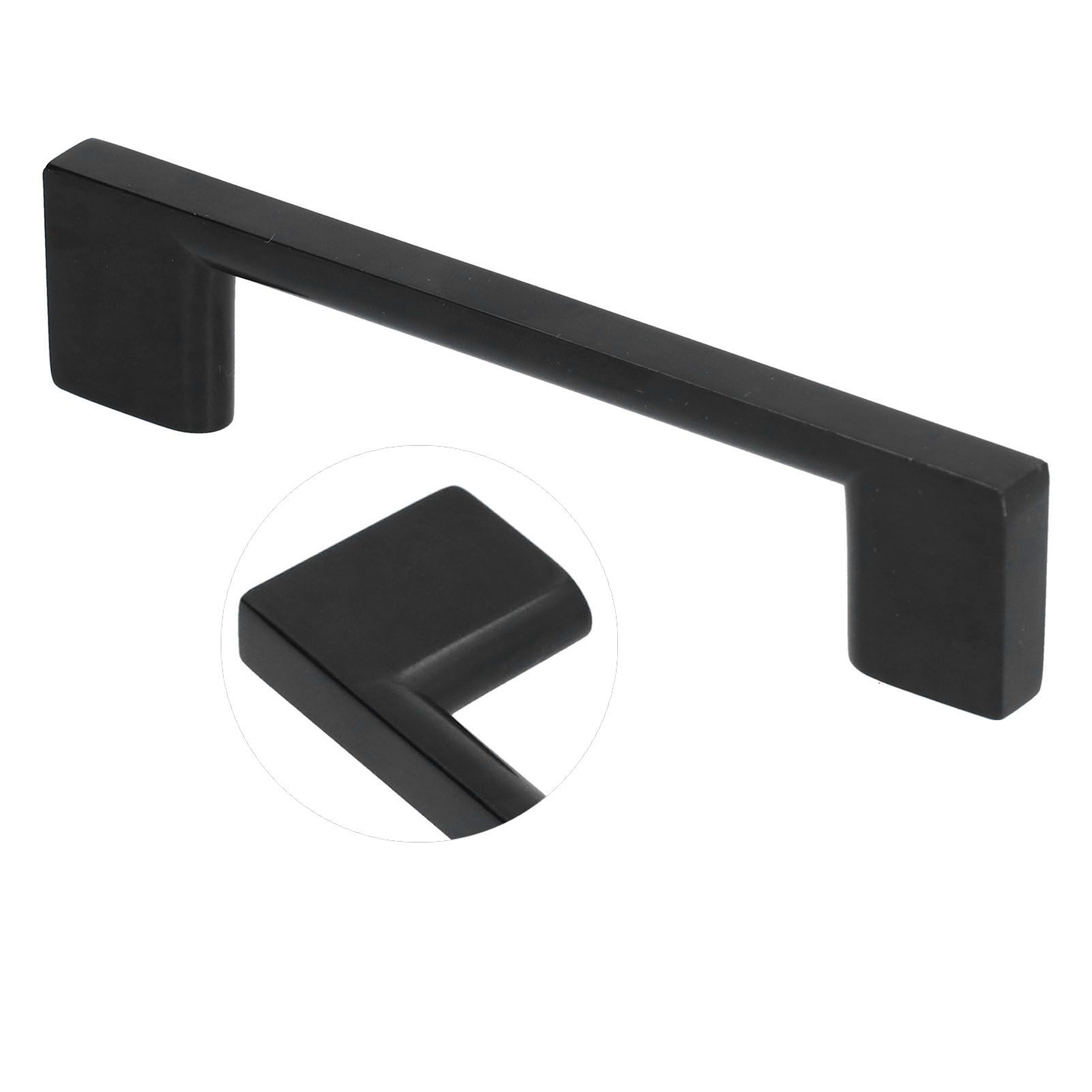 Black Door Handle Zinc Alloy Hardware Pull for Cabinet Door Wardrobe Furniture