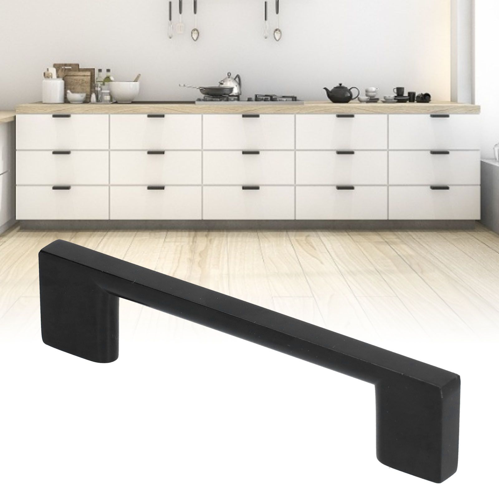 Black Door Handle Zinc Alloy Hardware Pull for Cabinet Door Wardrobe Furniture view 12
