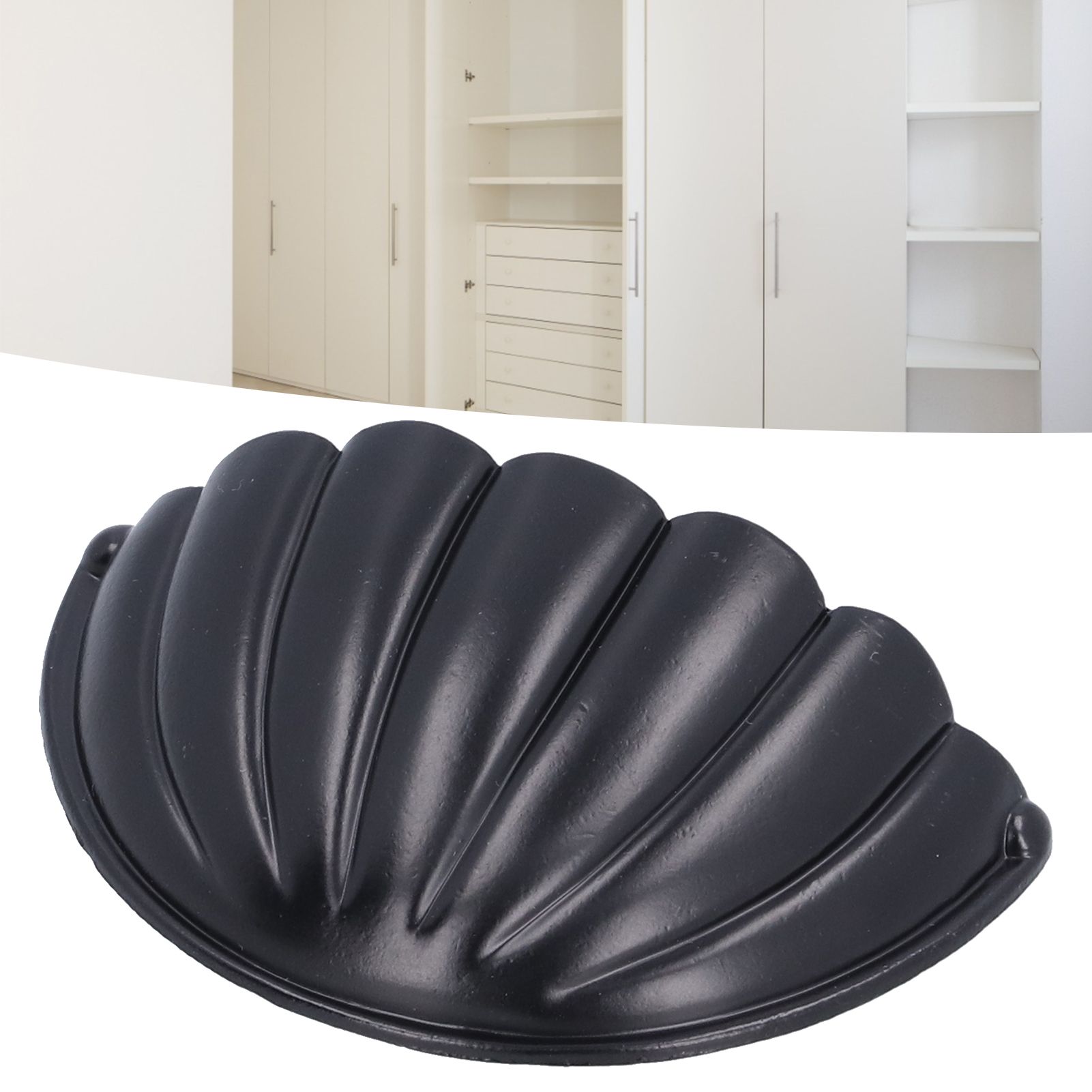 Black HalfMoon Shaped Handle Zinc Alloy Hardware Knob for Cabinet Furniture Home view 11