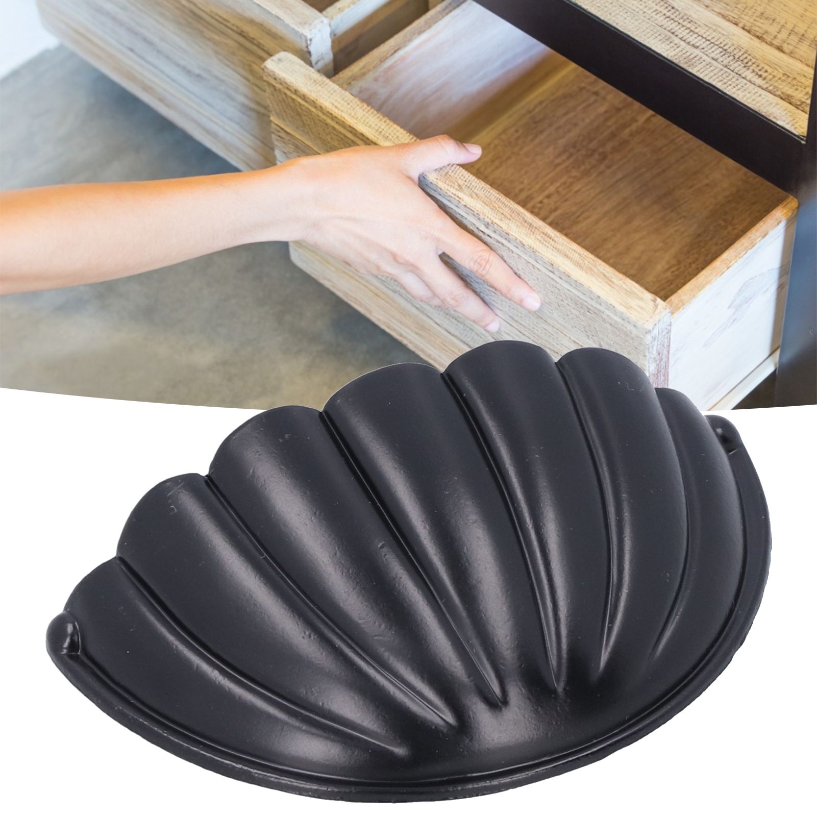 Black HalfMoon Shaped Handle Zinc Alloy Hardware Knob for Cabinet Furniture Home view 12