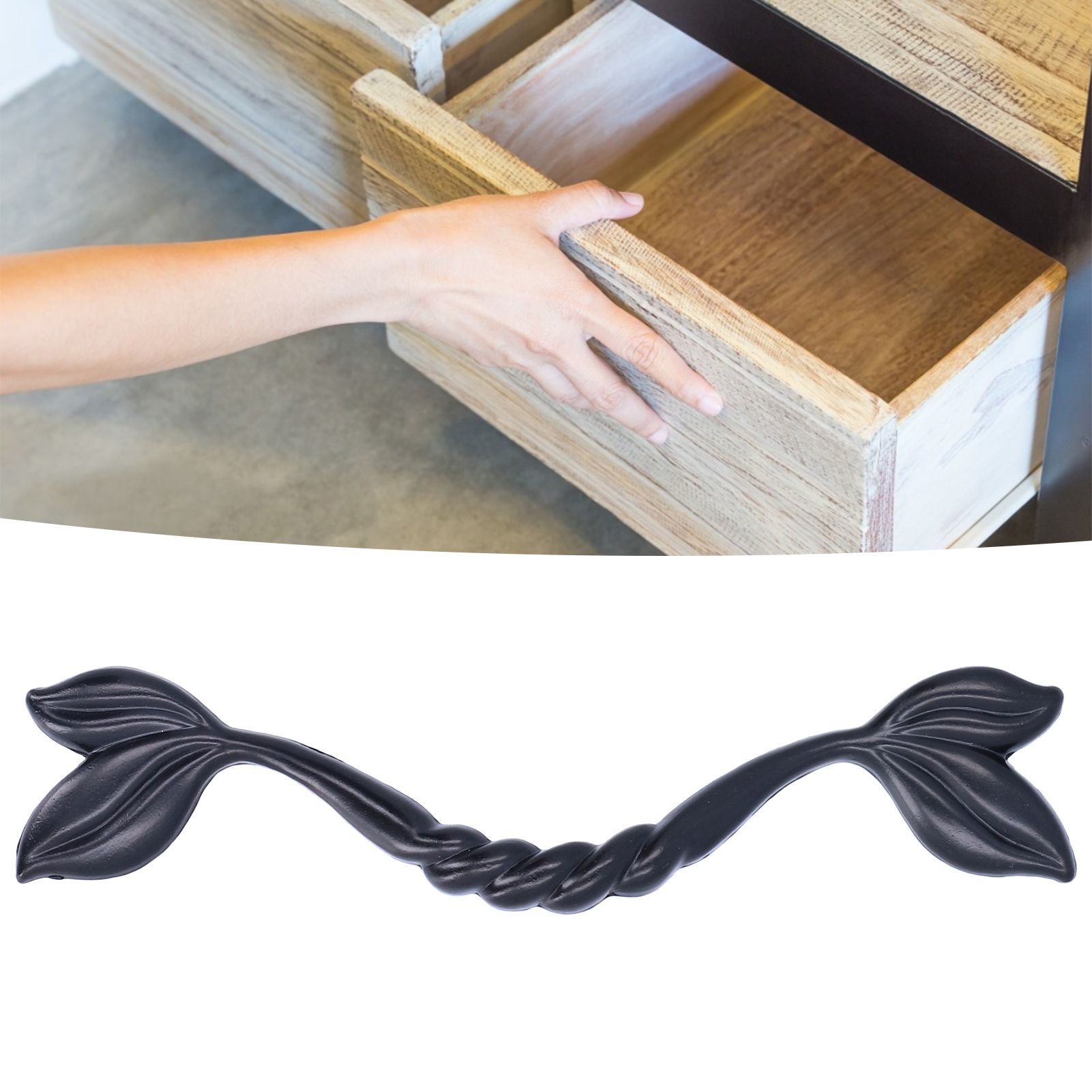 Black Zinc Alloy Cabinet Pull Innovative Wardrobes Handle Knob for Home view 12