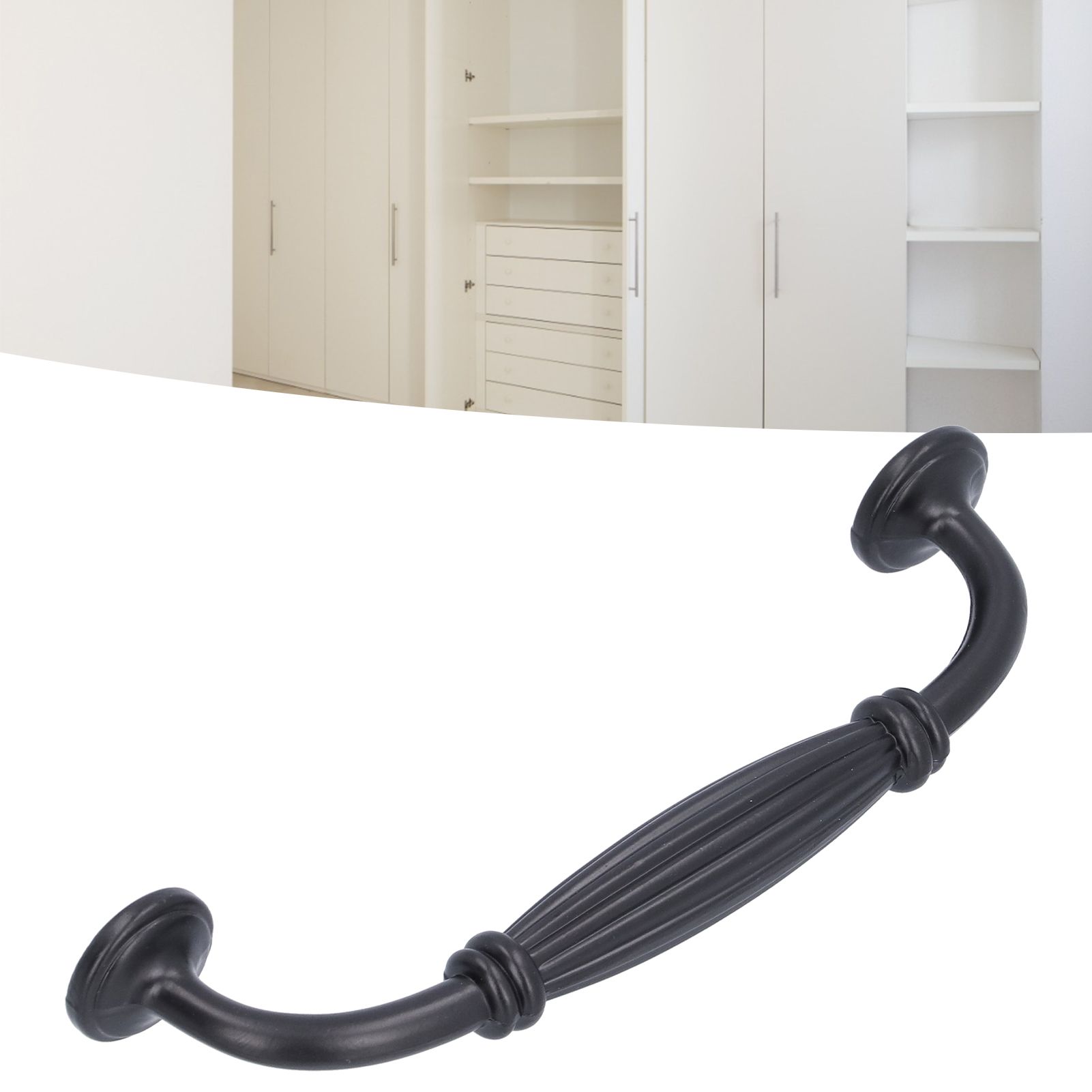 Zinc Alloy Cabinet Handle Black Wardrobes Pull Knob Hardware Accessory for view 12
