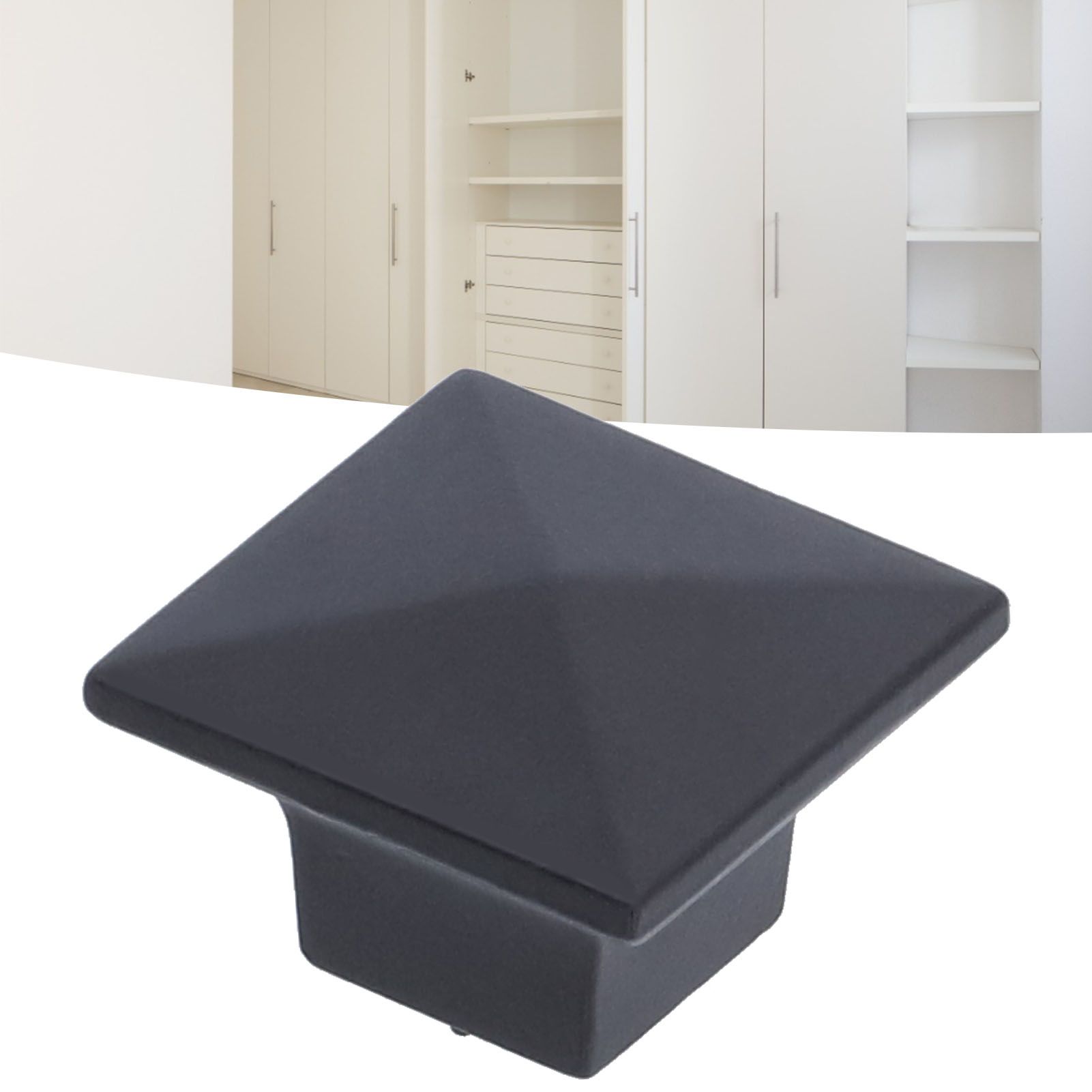 Black Single Hole Cabinet Handle Zinc Alloy Dressers Knobs for Wardrobes view 11
