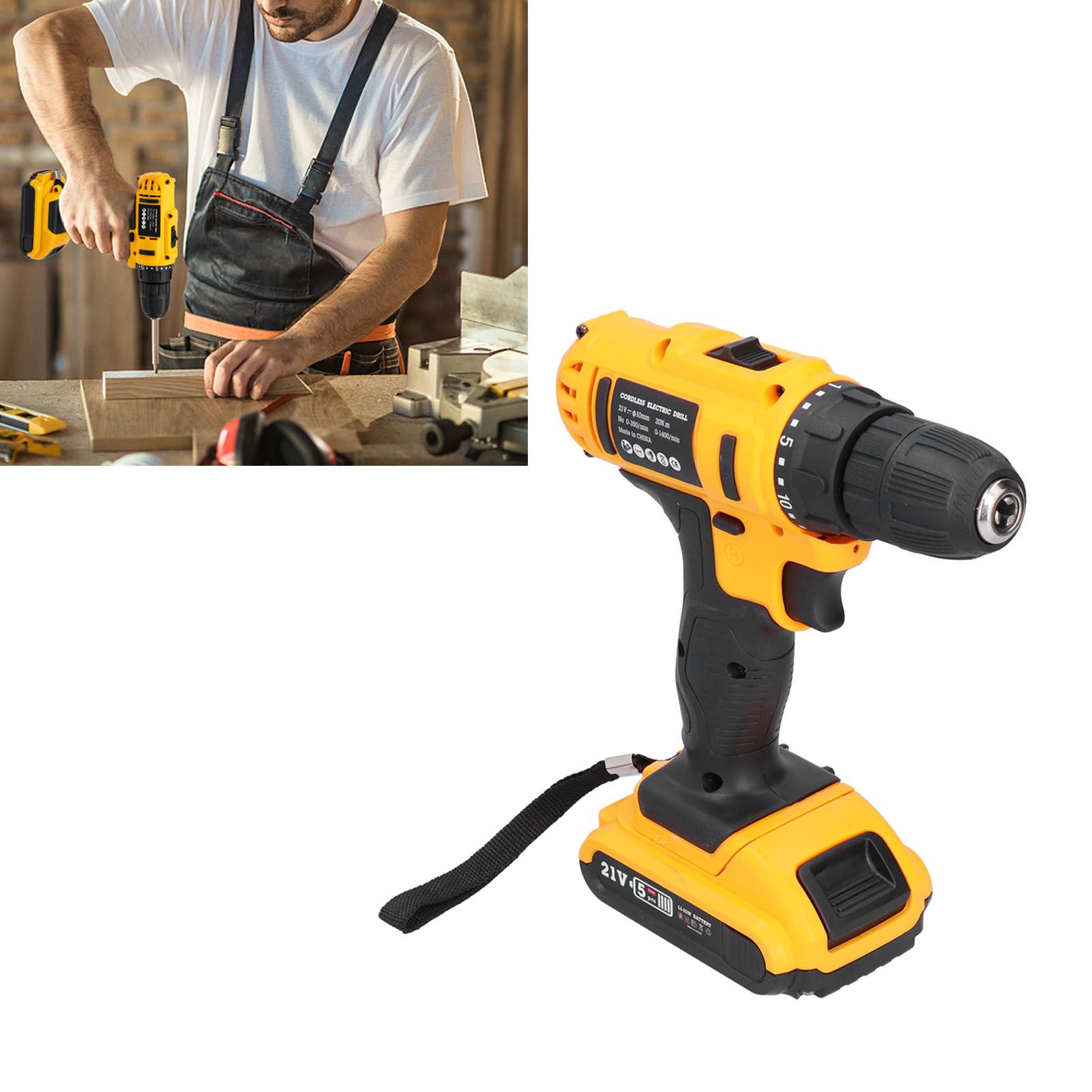 21V Lithium Cordless Electric Drill MultiFunction Drill Driver Rechargeable view 11