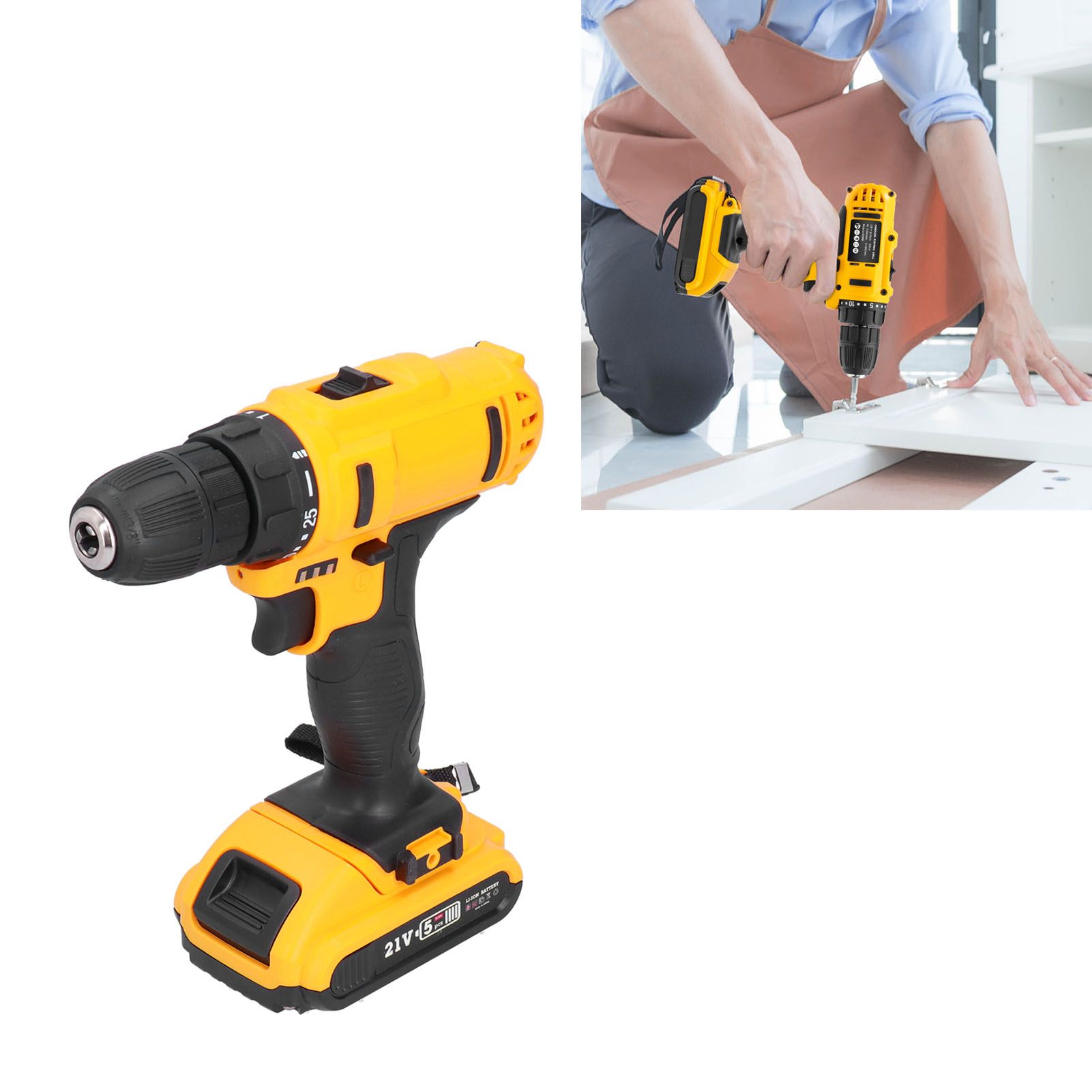 21V Lithium Cordless Electric Drill MultiFunction Drill Driver Rechargeable view 12