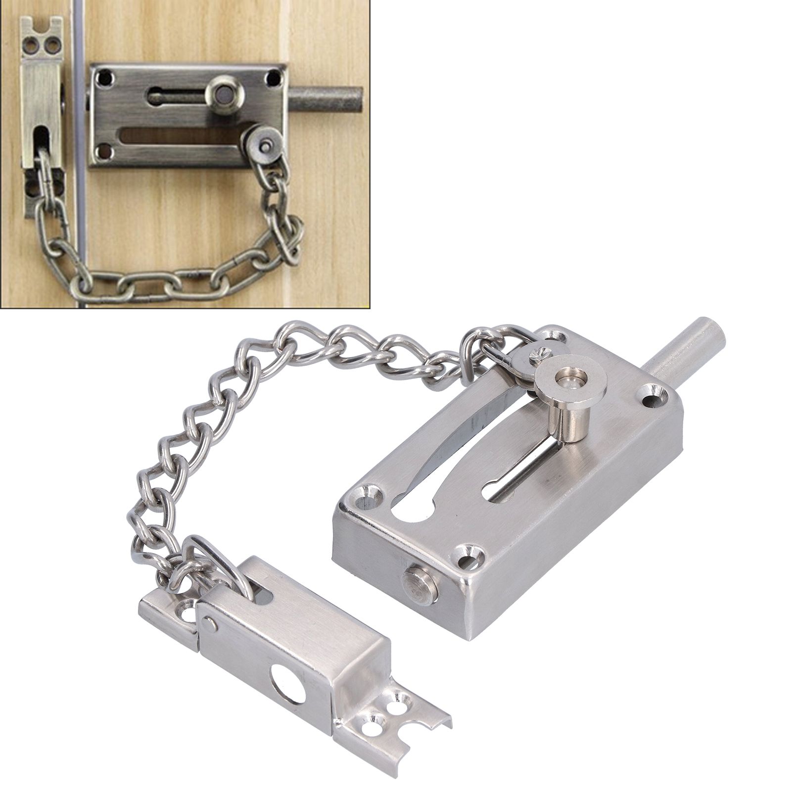 Door Slide Bolt Latch Stainless Steel AntiTheft Safety Gate Lock for Home view 11