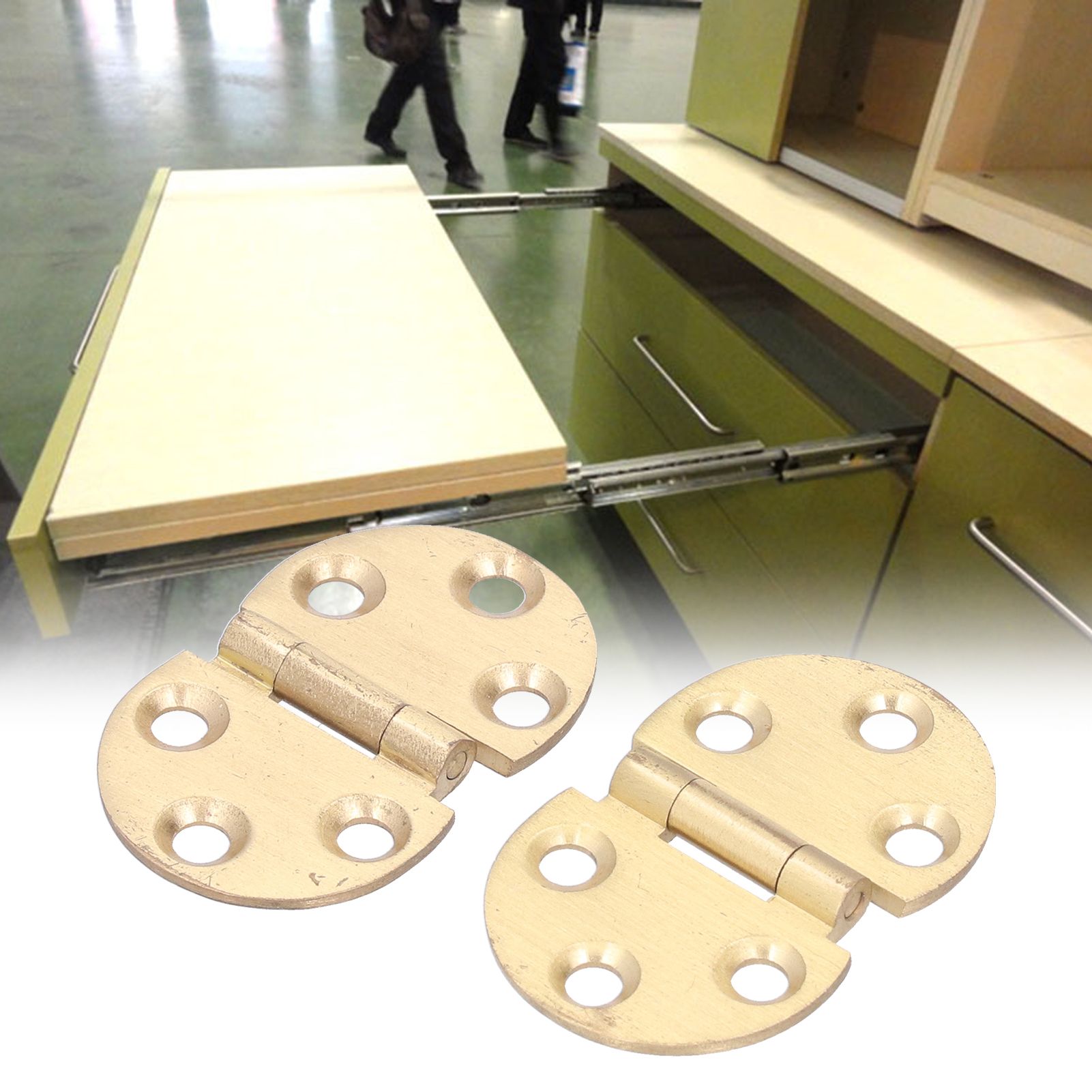2Set 180 Degree Copper Hinge with Screw Mini Flap Hinge for Foldable Table 47x30mm view 11