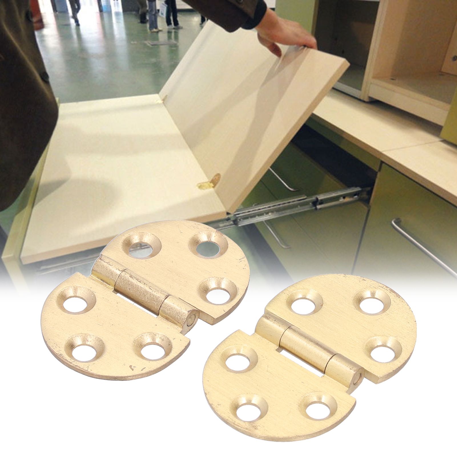2Set 180 Degree Copper Hinge with Screw Mini Flap Hinge for Foldable Table 47x30mm view 12