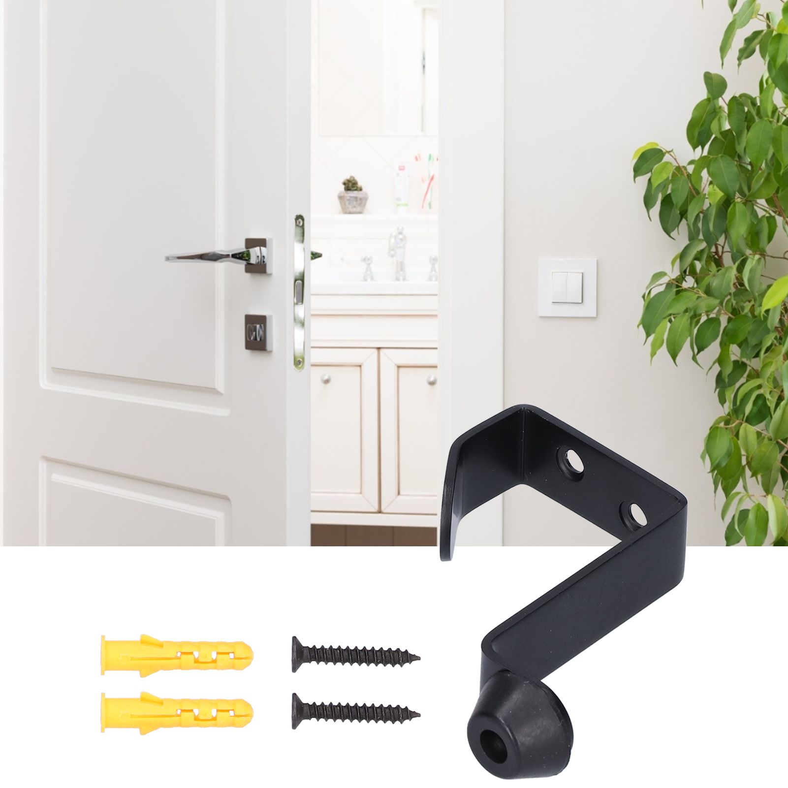 304 Stainless Steel Door Stopper Stable WallMounted Durable Door Coat Hook for view 11