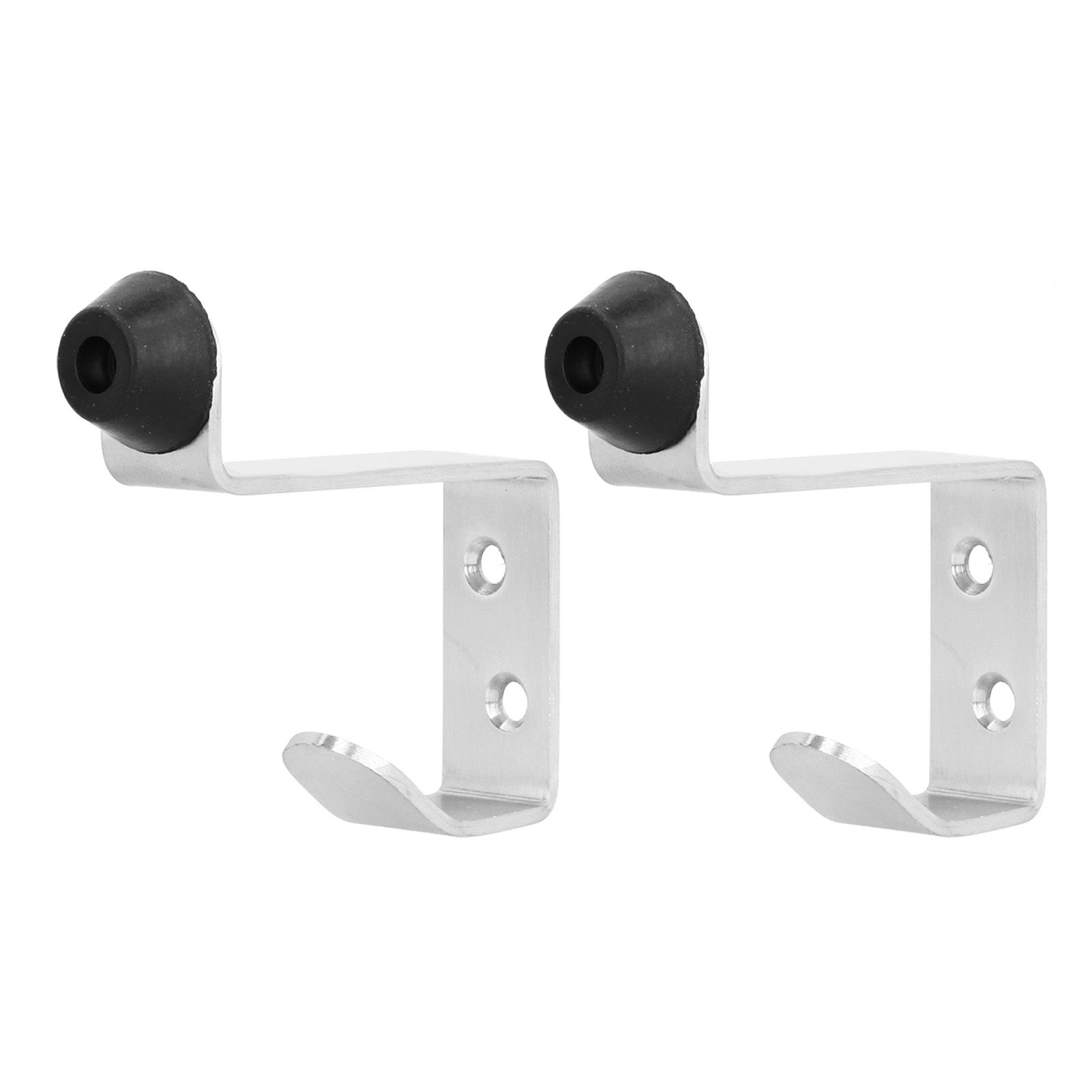 2 Set Door Stops Stainless Steel Door Stopper with Clothes Hook Bag Hanger for