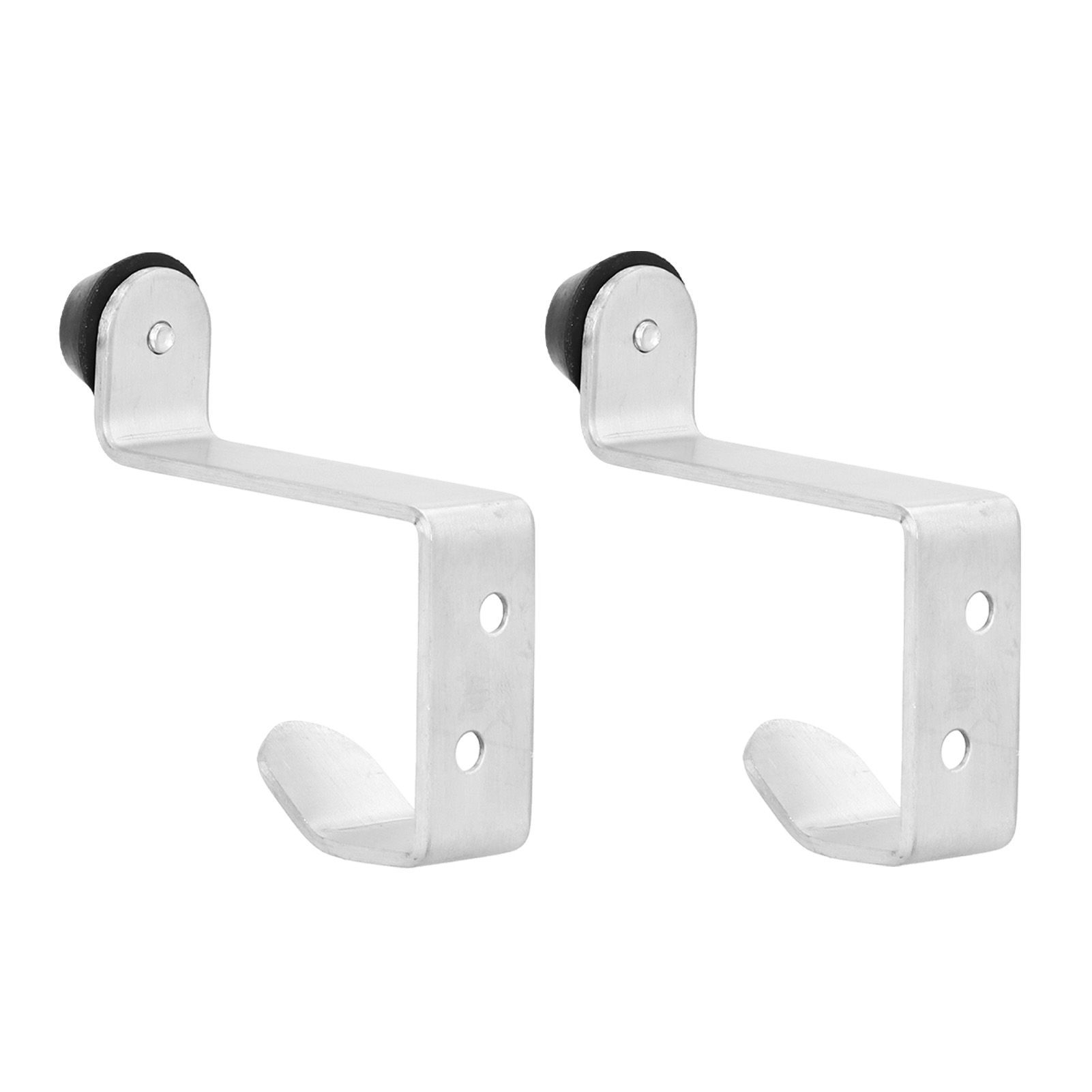 2 Set Door Stops Stainless Steel Door Stopper with Clothes Hook Bag Hanger for view 4