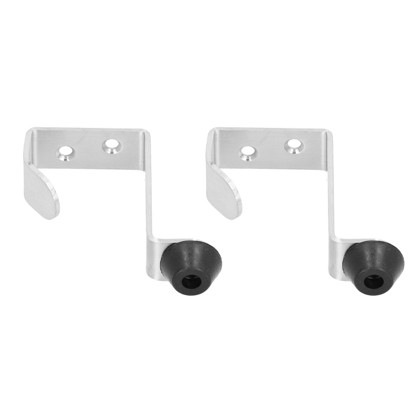 2 Set Door Stops Stainless Steel Door Stopper with Clothes Hook Bag Hanger for view 5