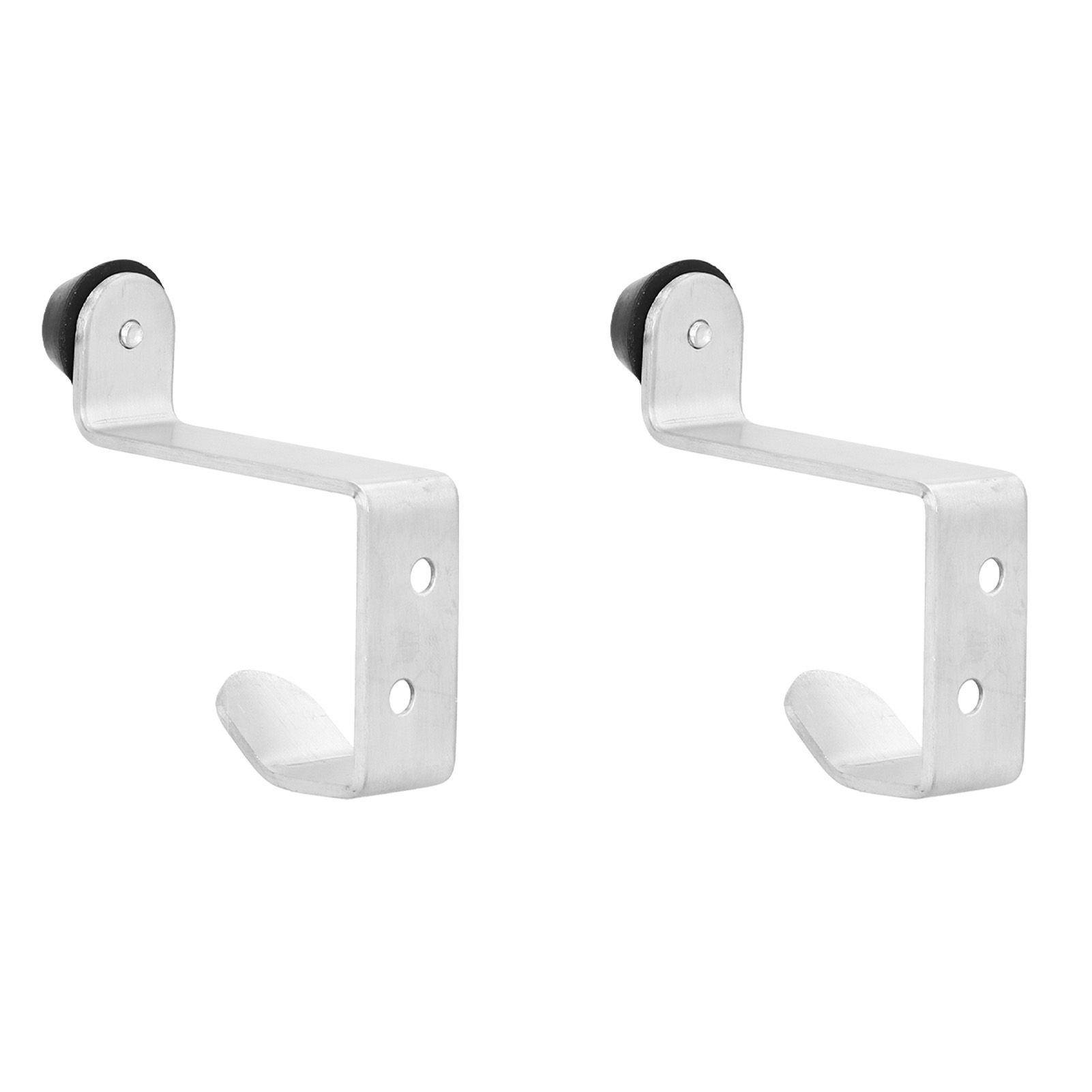 2 Set Door Stops Stainless Steel Door Stopper with Clothes Hook Bag Hanger for view 8