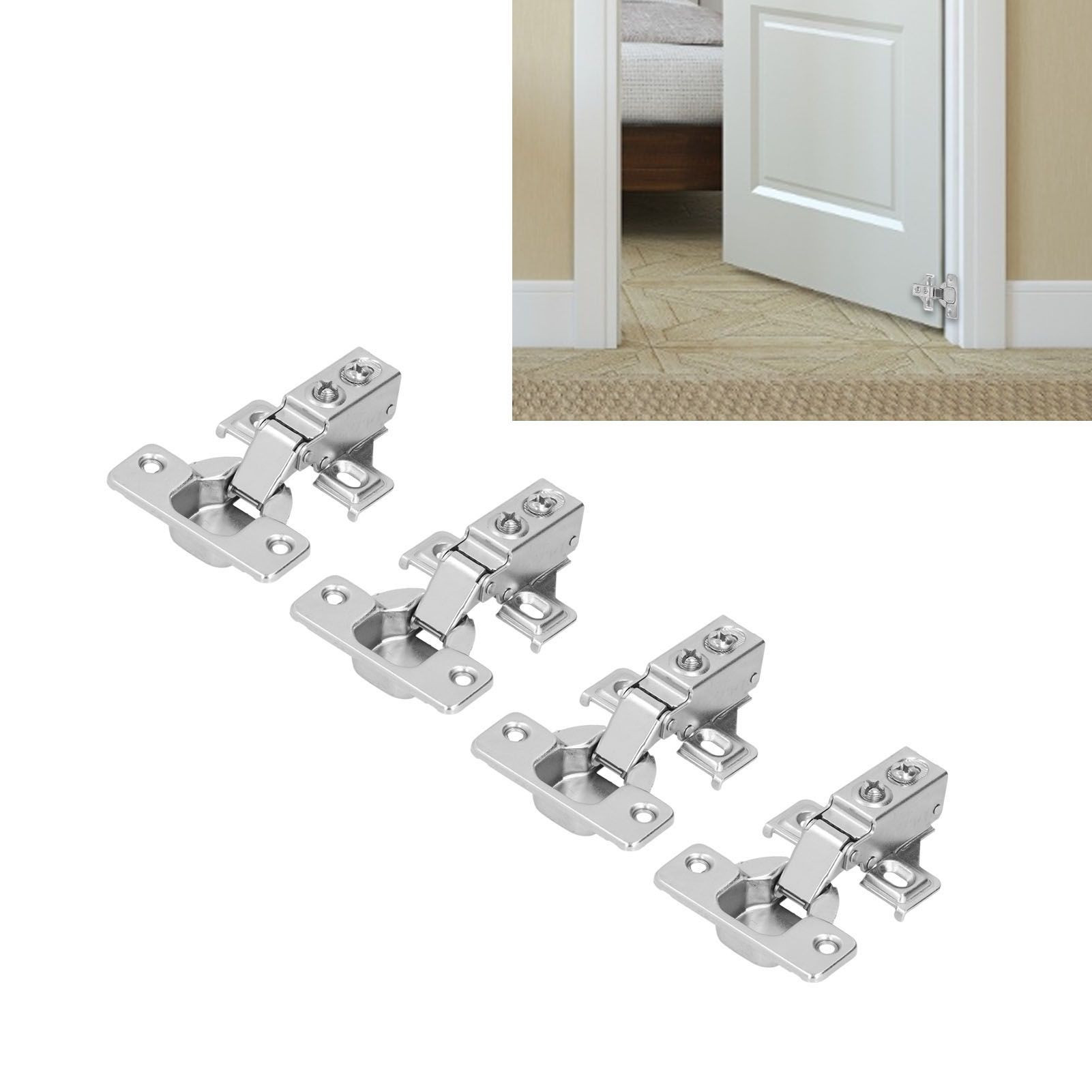 4Set Door Hinges with Screws 105 Degree American Hydraulic Damping Hinge for view 12