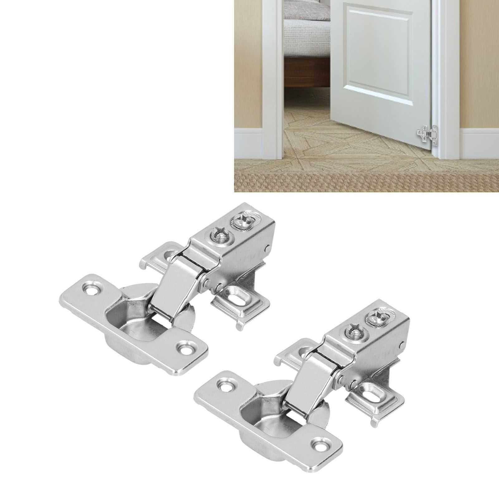 2Set Short Arm Door Hinge with Screws 90‑105° American Hydraulic Damping Hinge view 12