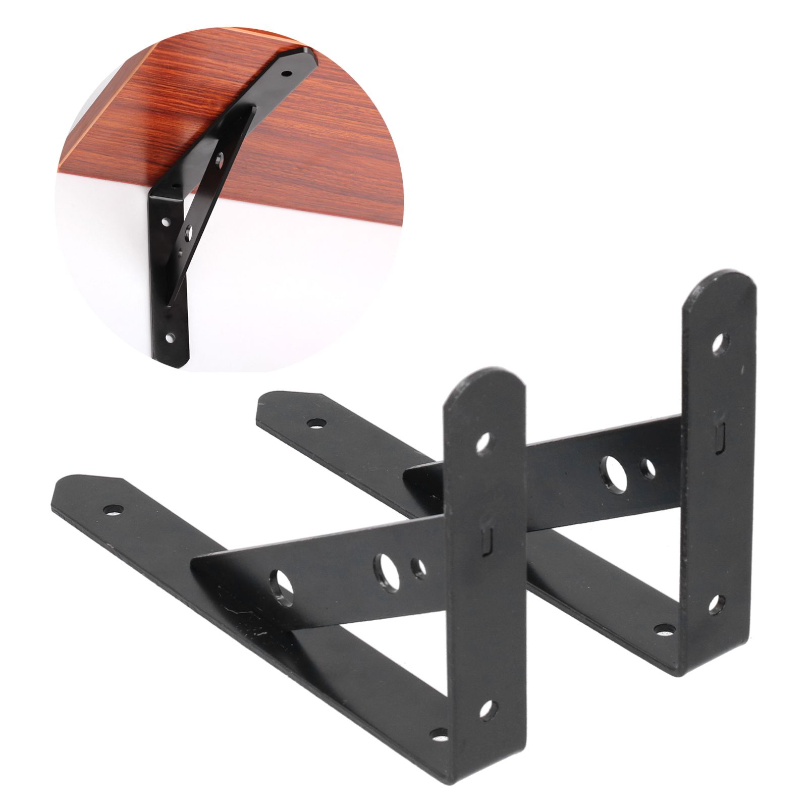 2Pcs Shelf Brackets Cold Rolled Steel Rustproof Corrosion Resistant Stable view 11