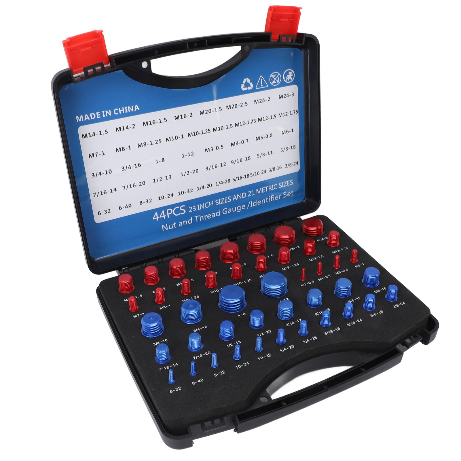 44PCS Nut and Bolt Thread Checker Aluminum Inch and Metric Precise Bolt Nut view 6
