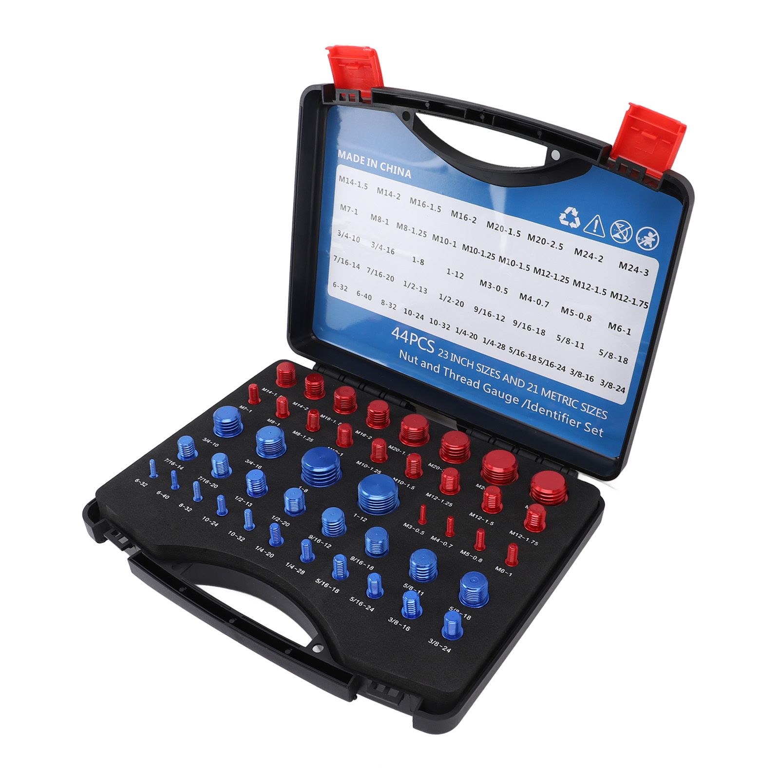 44PCS Nut and Bolt Thread Checker Aluminum Inch and Metric Precise Bolt Nut view 8