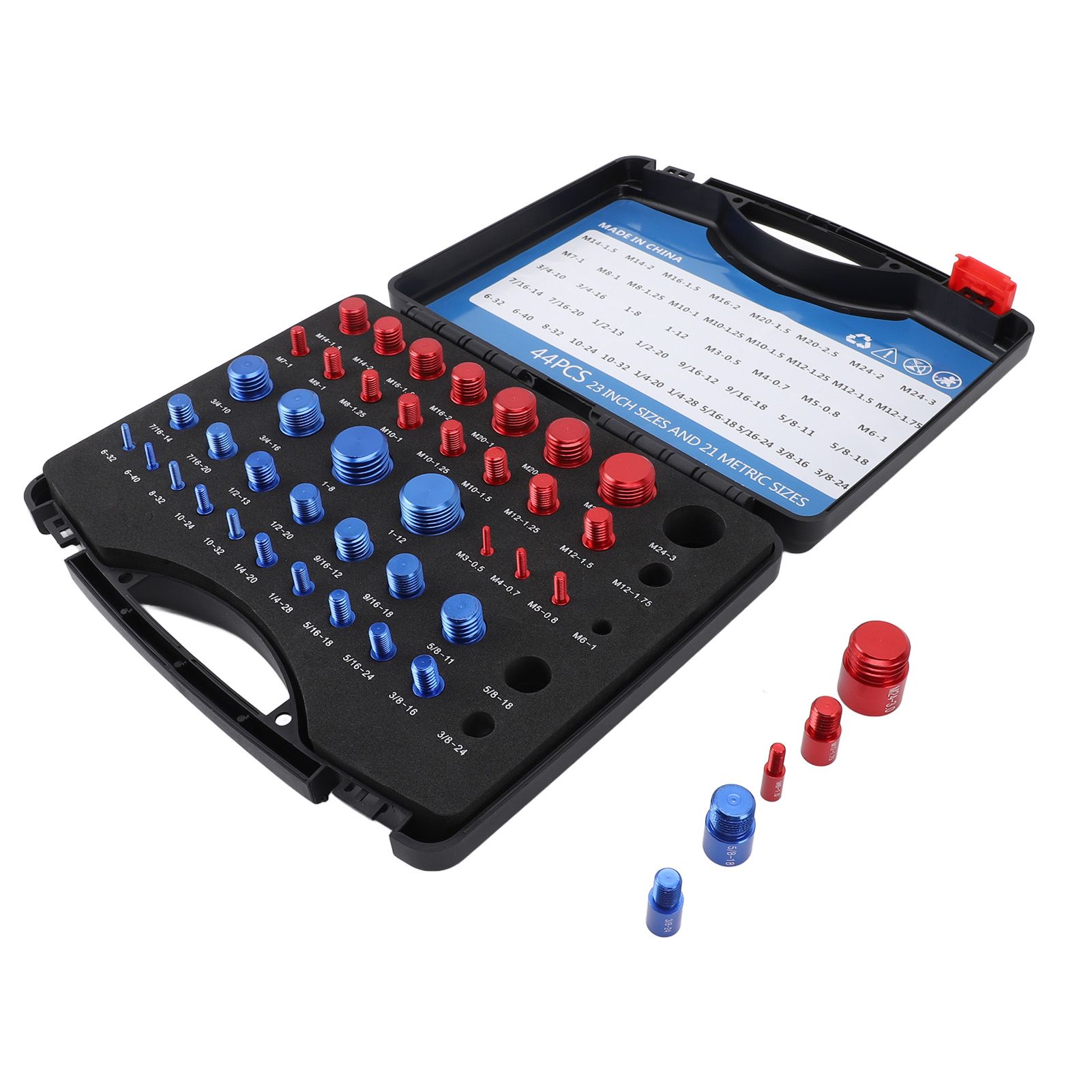 44PCS Nut and Bolt Thread Checker Aluminum Inch and Metric Precise Bolt Nut view 11