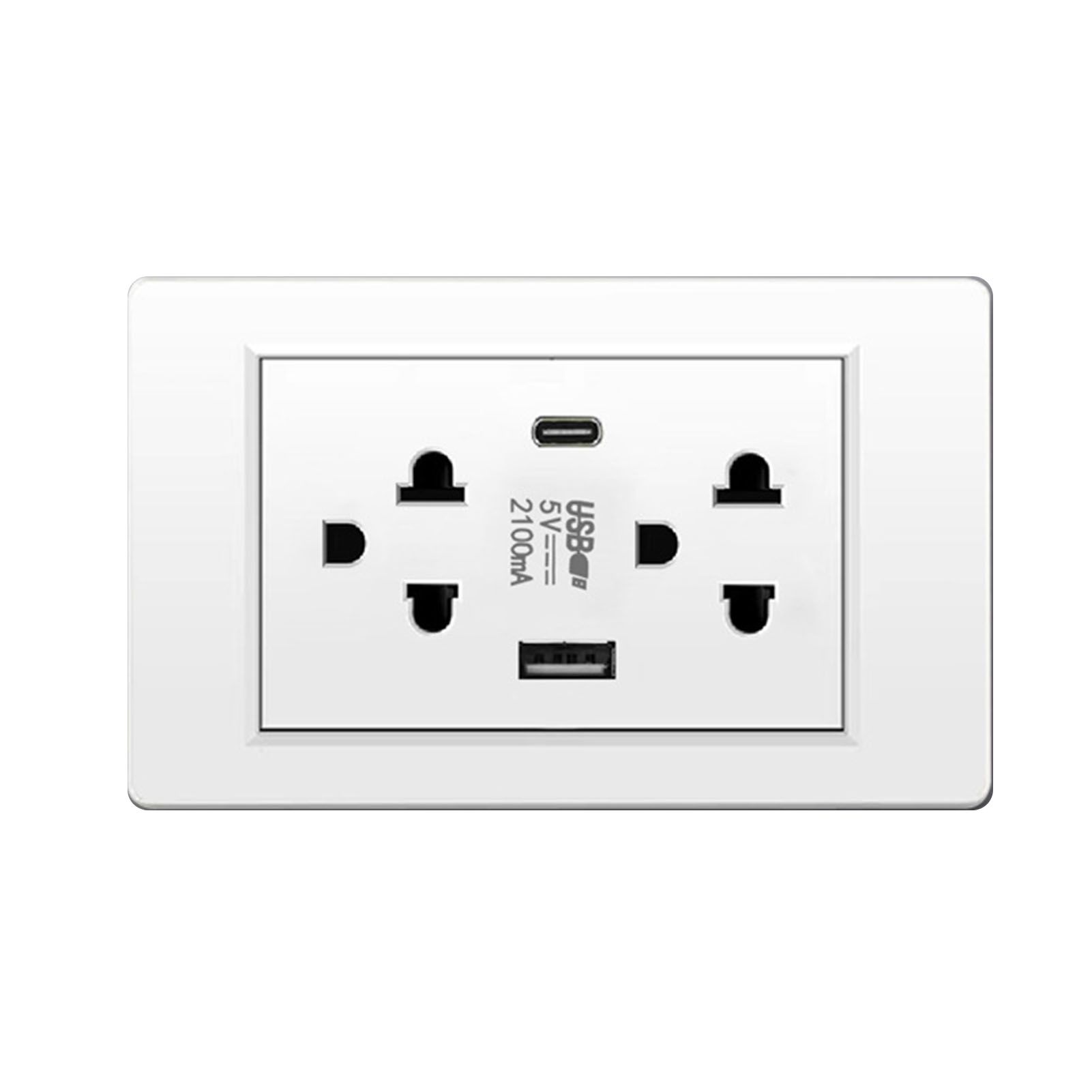 Thailand Type Electrical Wall Receptacle Outlet Space Saving USB Type C Wall view 3