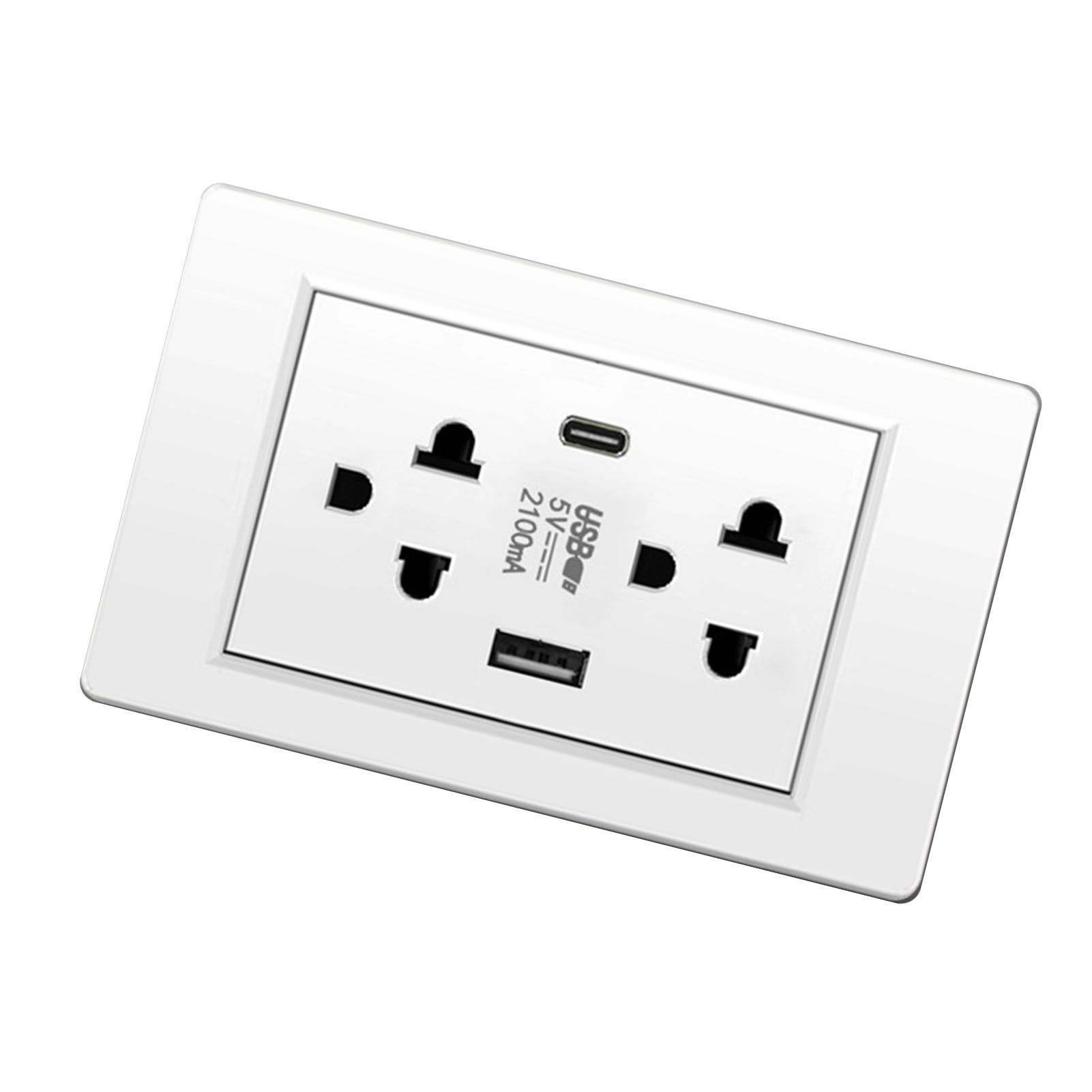 Thailand Type Electrical Wall Receptacle Outlet Space Saving USB Type C Wall view 4
