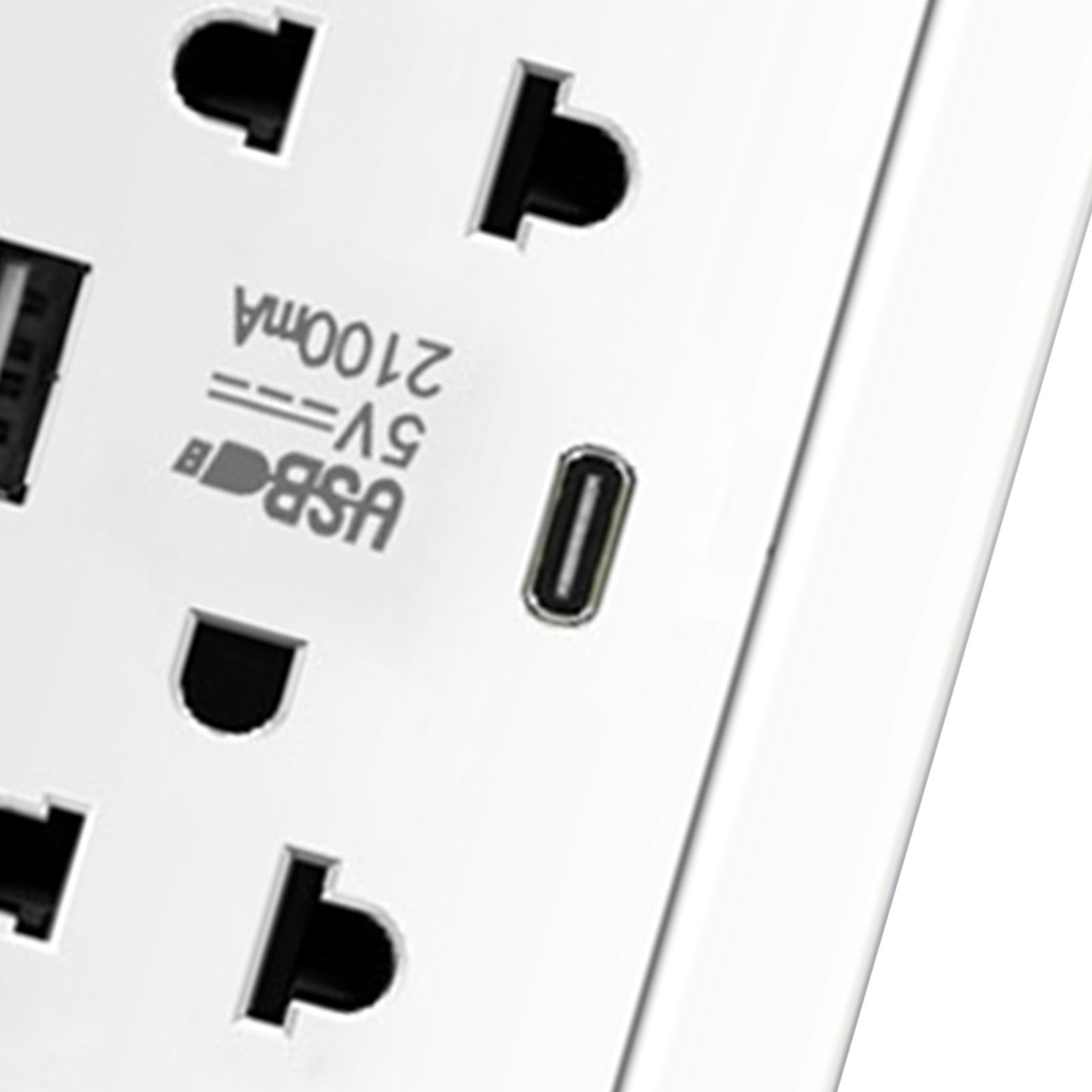 Thailand Type Electrical Wall Receptacle Outlet Space Saving USB Type C Wall view 5