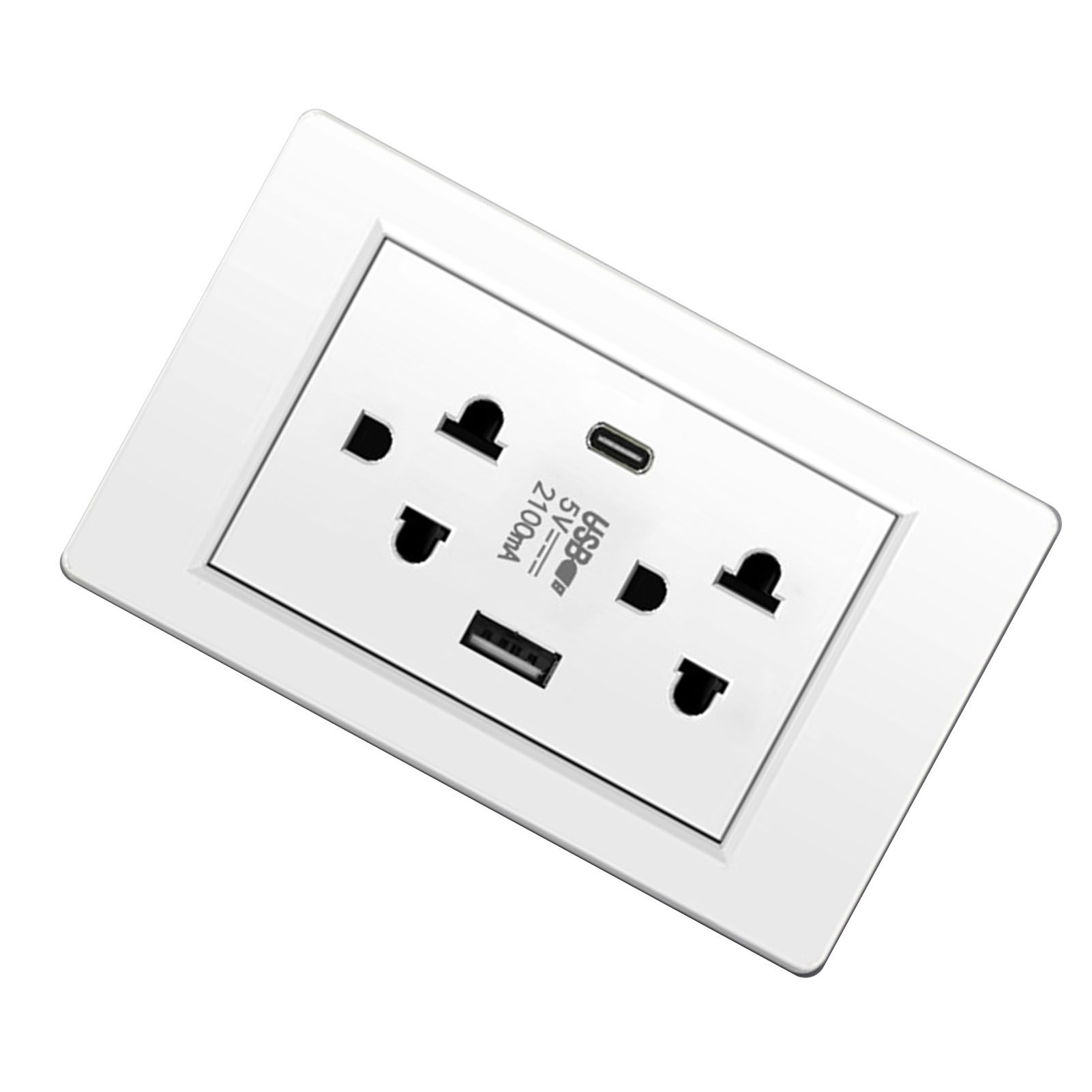 Thailand Type Electrical Wall Receptacle Outlet Space Saving USB Type C Wall view 6