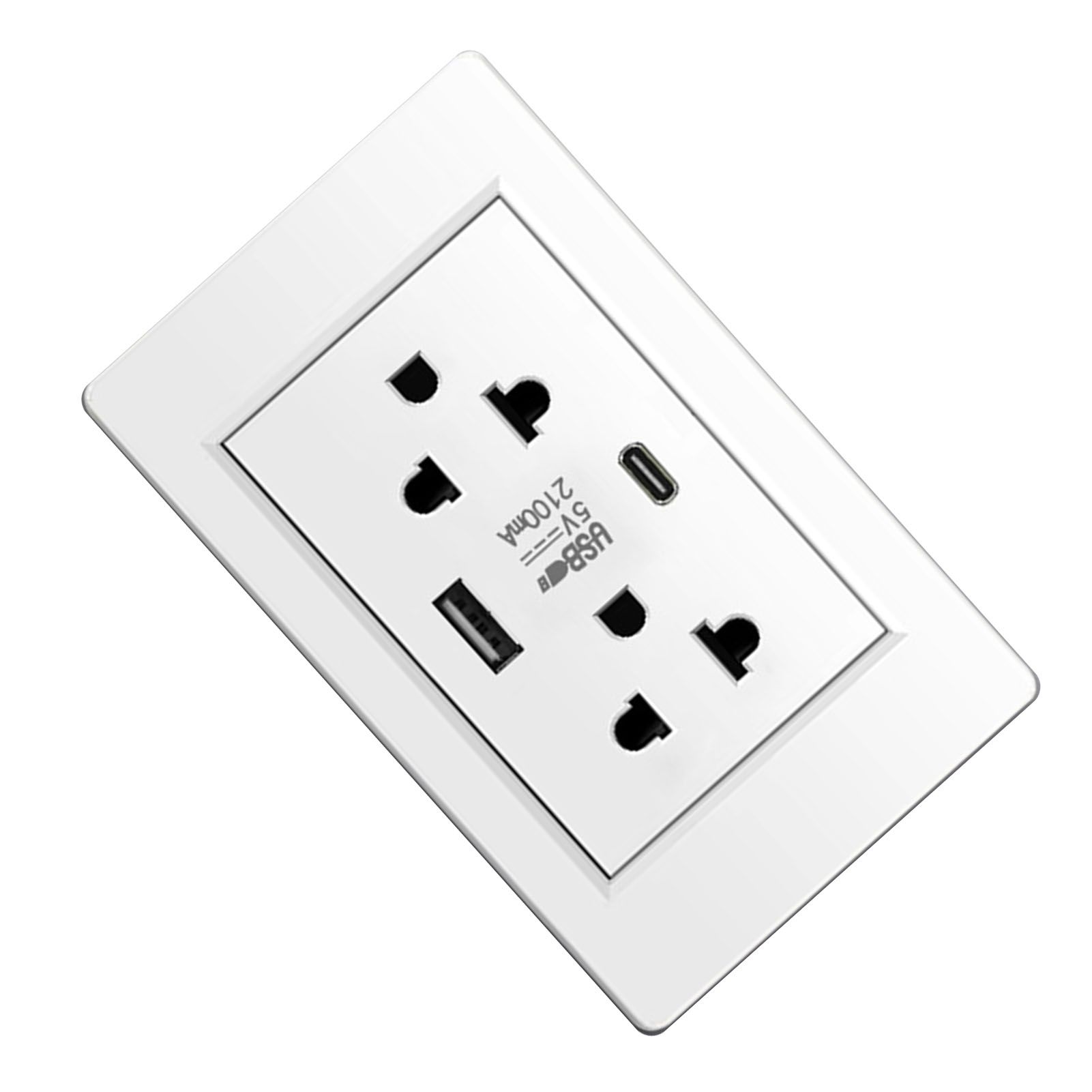 Thailand Type Electrical Wall Receptacle Outlet Space Saving USB Type C Wall view 8