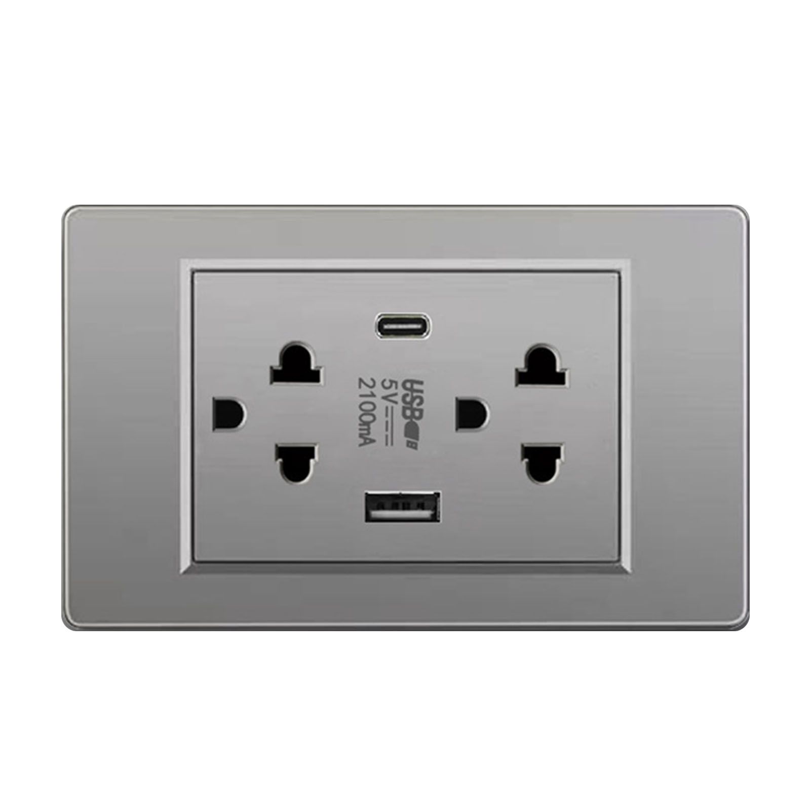 Thailand Type Electrical Wall Receptacle Outlet Space Saving USB Type C Wall view 3