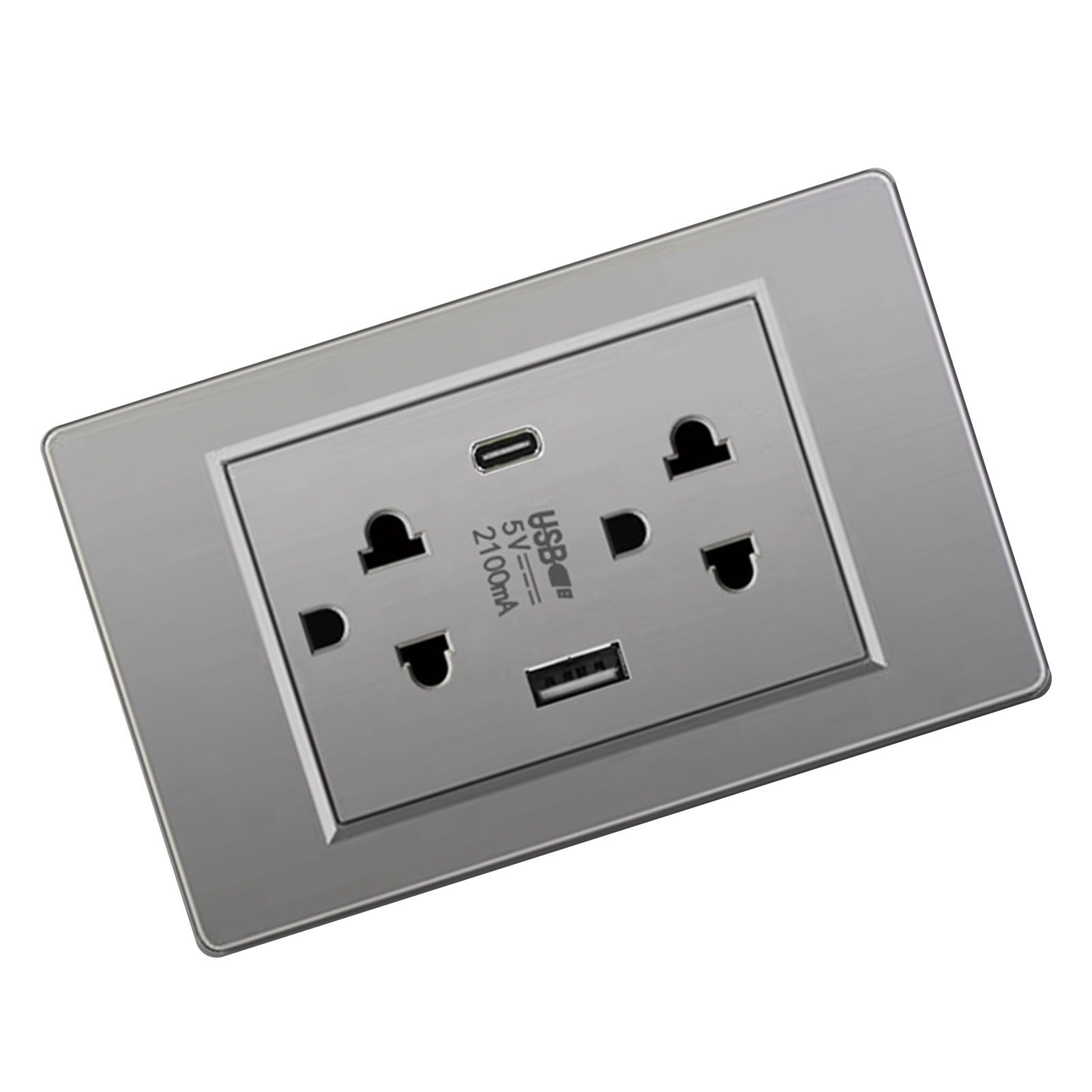 Thailand Type Electrical Wall Receptacle Outlet Space Saving USB Type C Wall view 4