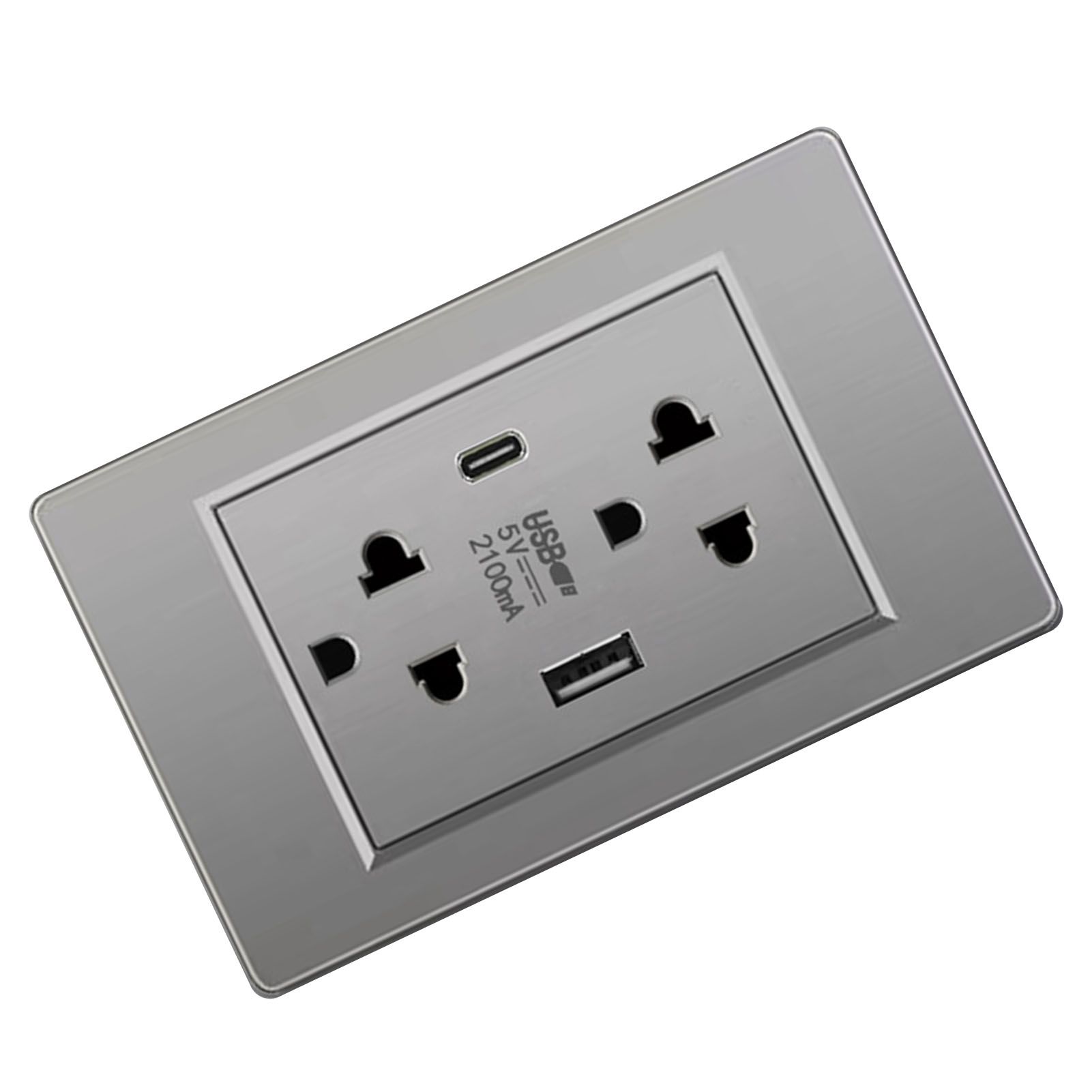 Thailand Type Electrical Wall Receptacle Outlet Space Saving USB Type C Wall view 6