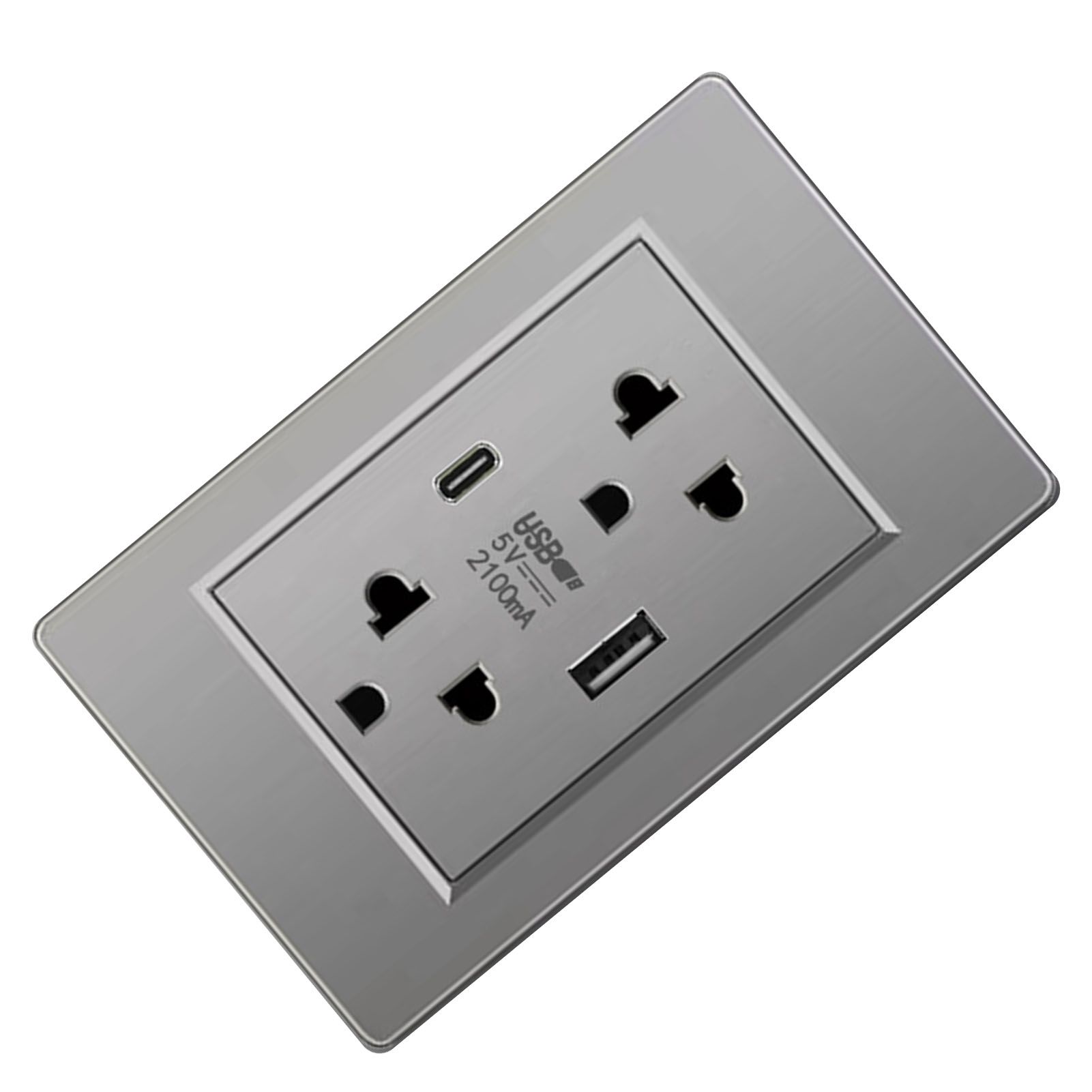 Thailand Type Electrical Wall Receptacle Outlet Space Saving USB Type C Wall view 8