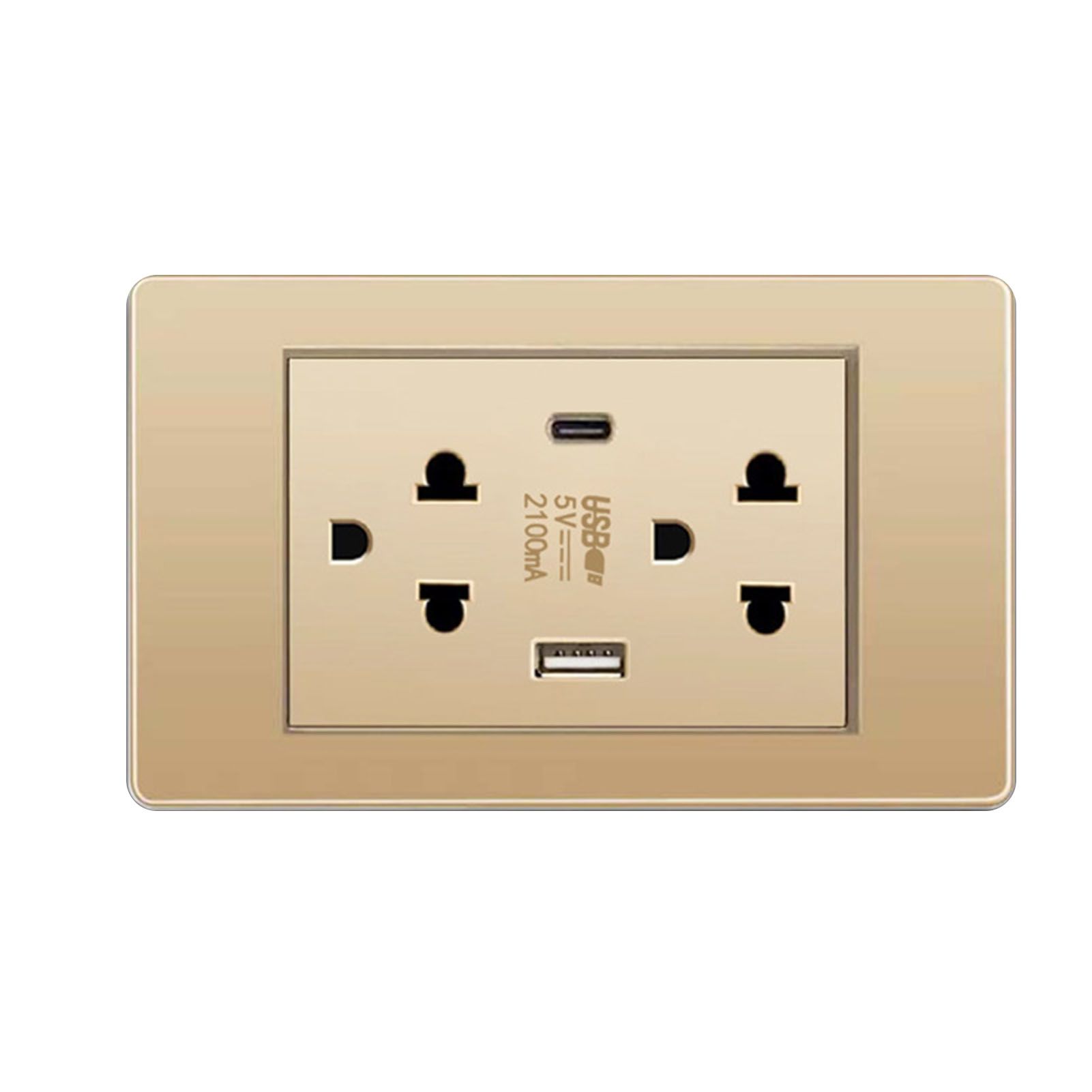 Thailand Type Electrical Wall Receptacle Outlet Space Saving USB Type C Wall view 3