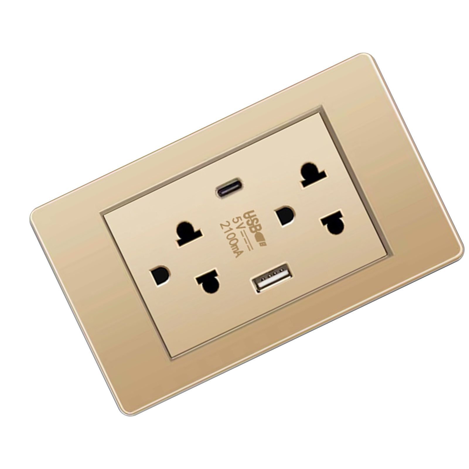 Thailand Type Electrical Wall Receptacle Outlet Space Saving USB Type C Wall view 6
