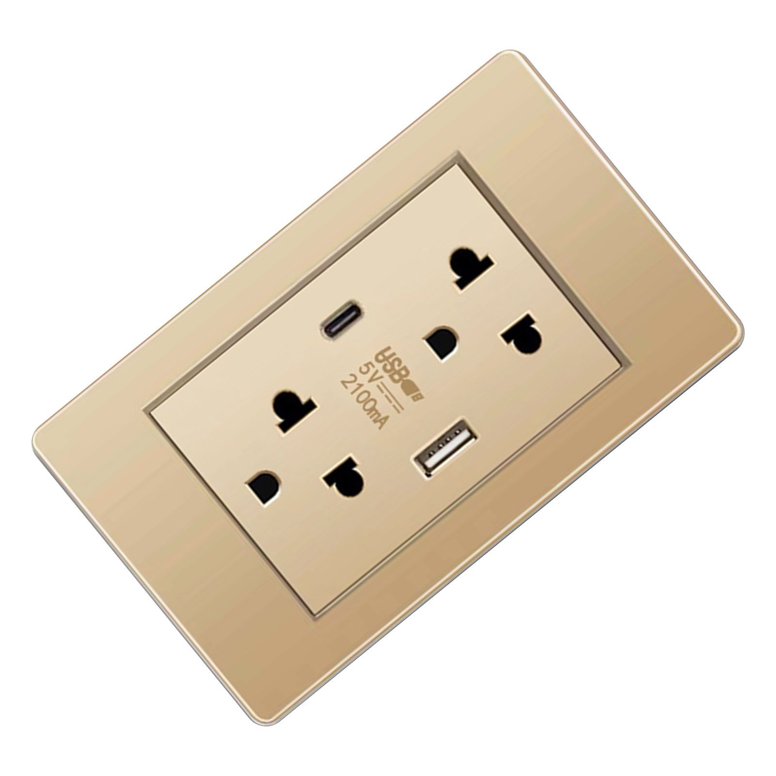 Thailand Type Electrical Wall Receptacle Outlet Space Saving USB Type C Wall view 8