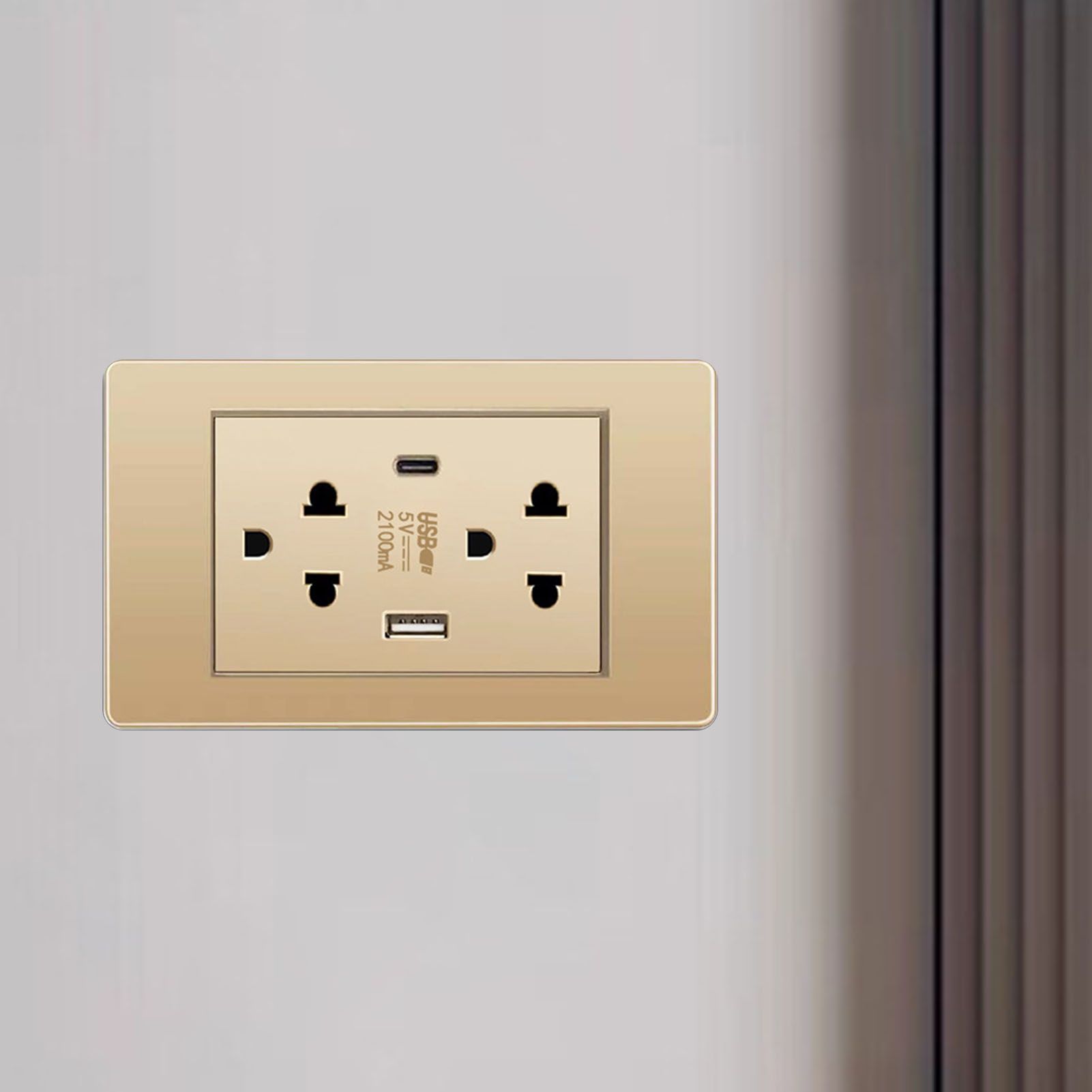 Thailand Type Electrical Wall Receptacle Outlet Space Saving USB Type C Wall view 9