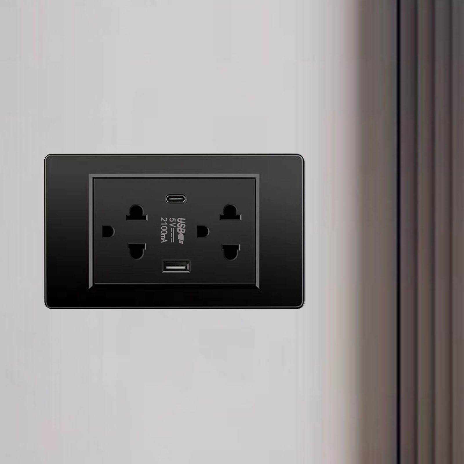 Thailand Type Electrical Wall Receptacle Outlet Space Saving USB Type C Wall view 9