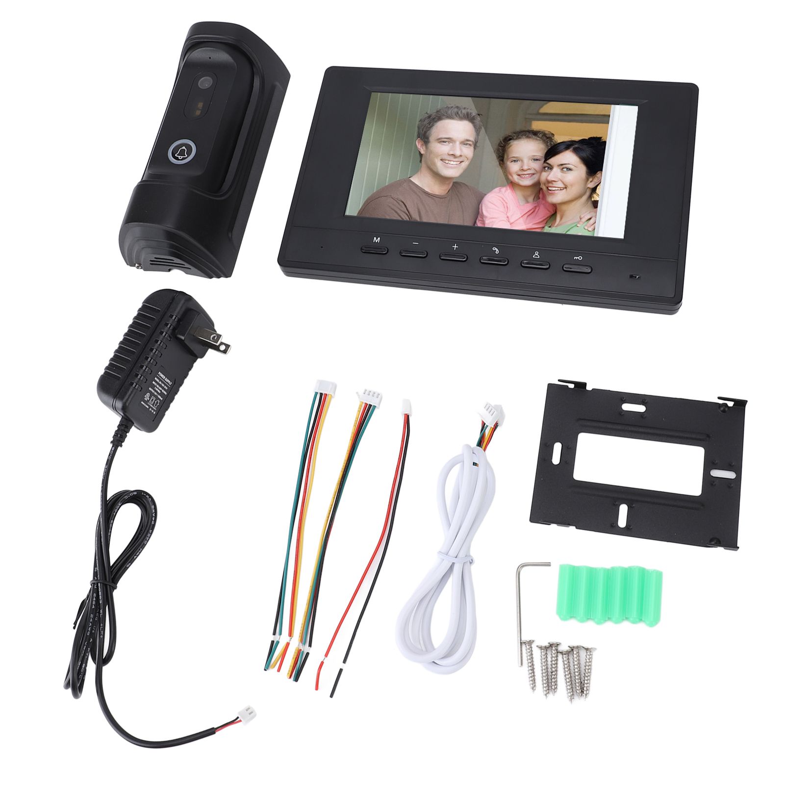 Video Intercom System 7 Inch Color LCD Wired HD Video Doorbell Door Phone view 3