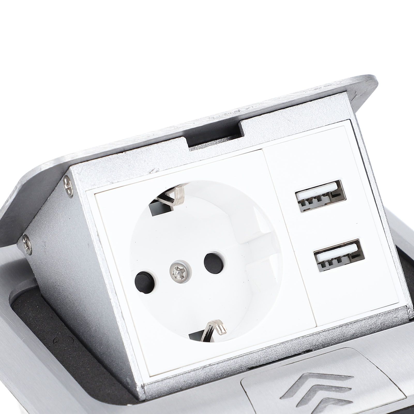 Pop Up Floor Outlet Box Embedded IP44 Waterproof Weatherproof USB Floor view 2