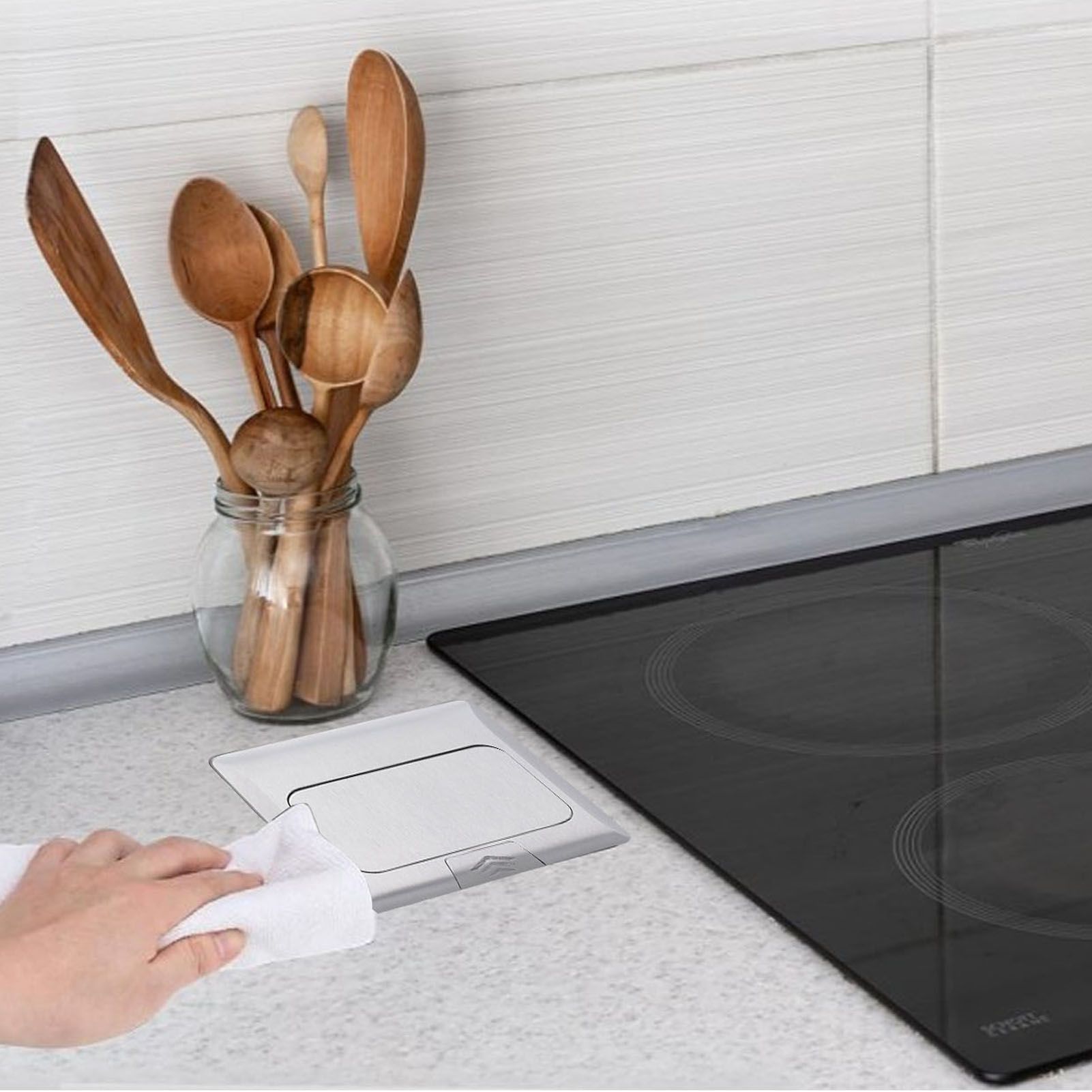 Pop Up Floor Outlet Box Embedded IP44 Waterproof Weatherproof USB Floor view 12